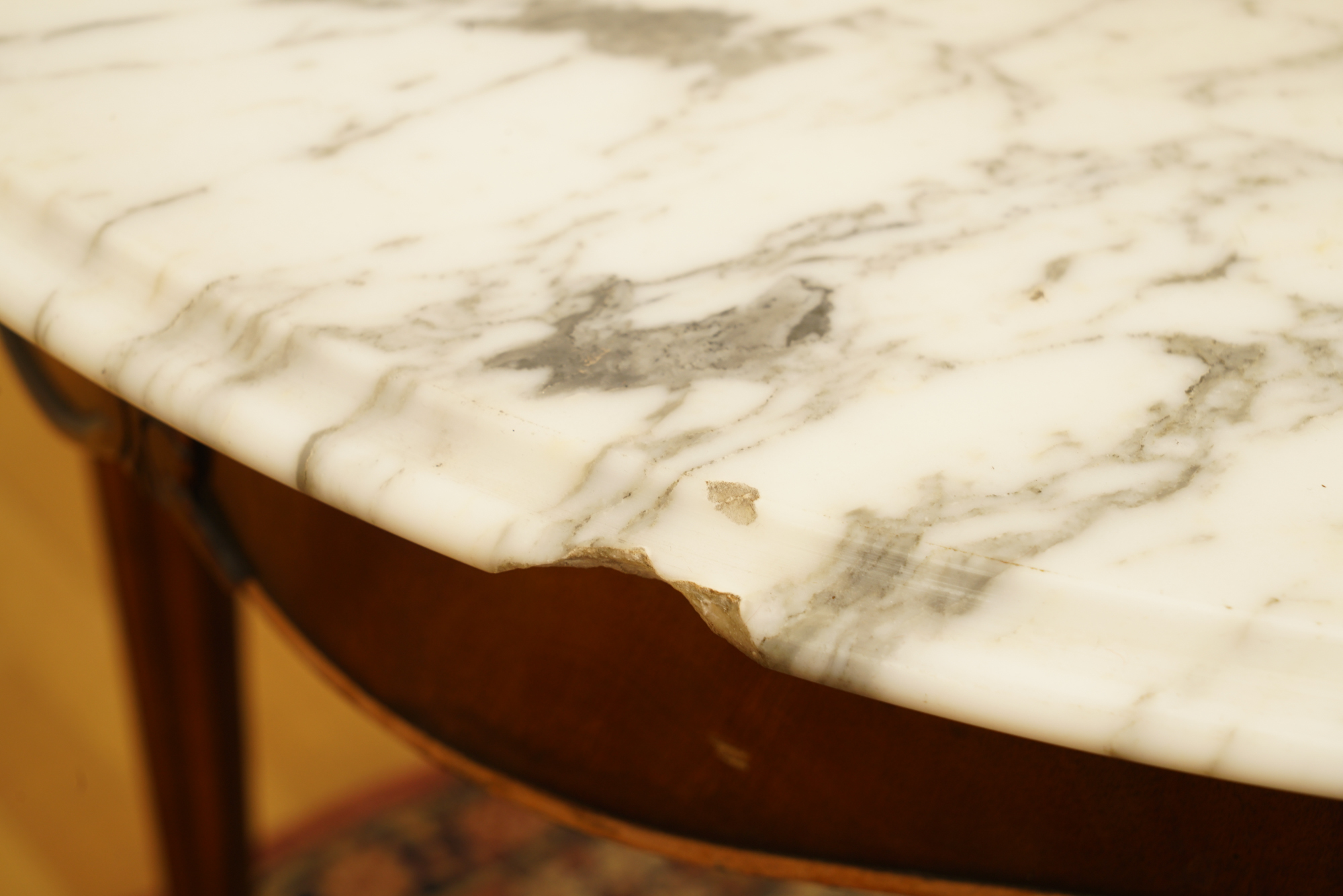Federal Style Stone Top Accent Table