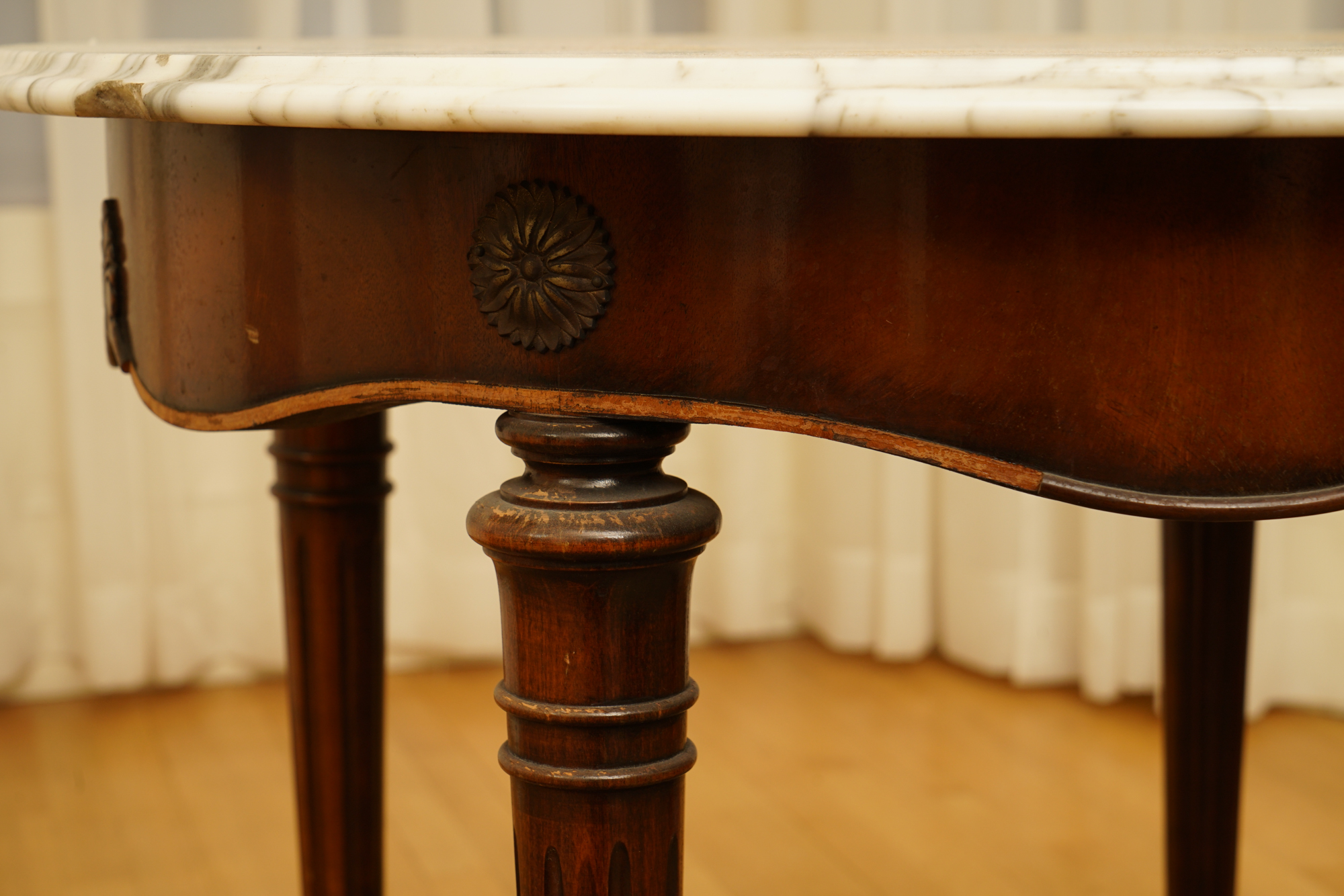 Federal Style Stone Top Accent Table