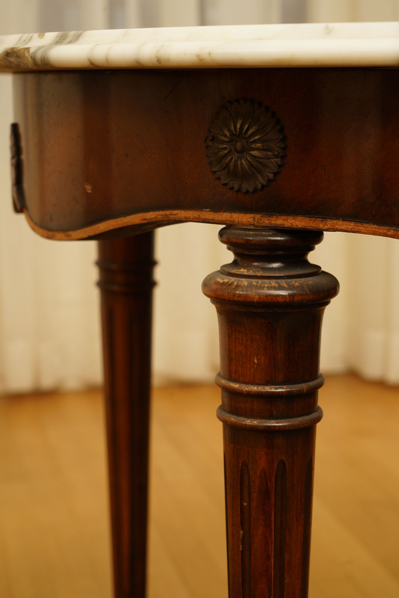 Federal Style Stone Top Accent Table