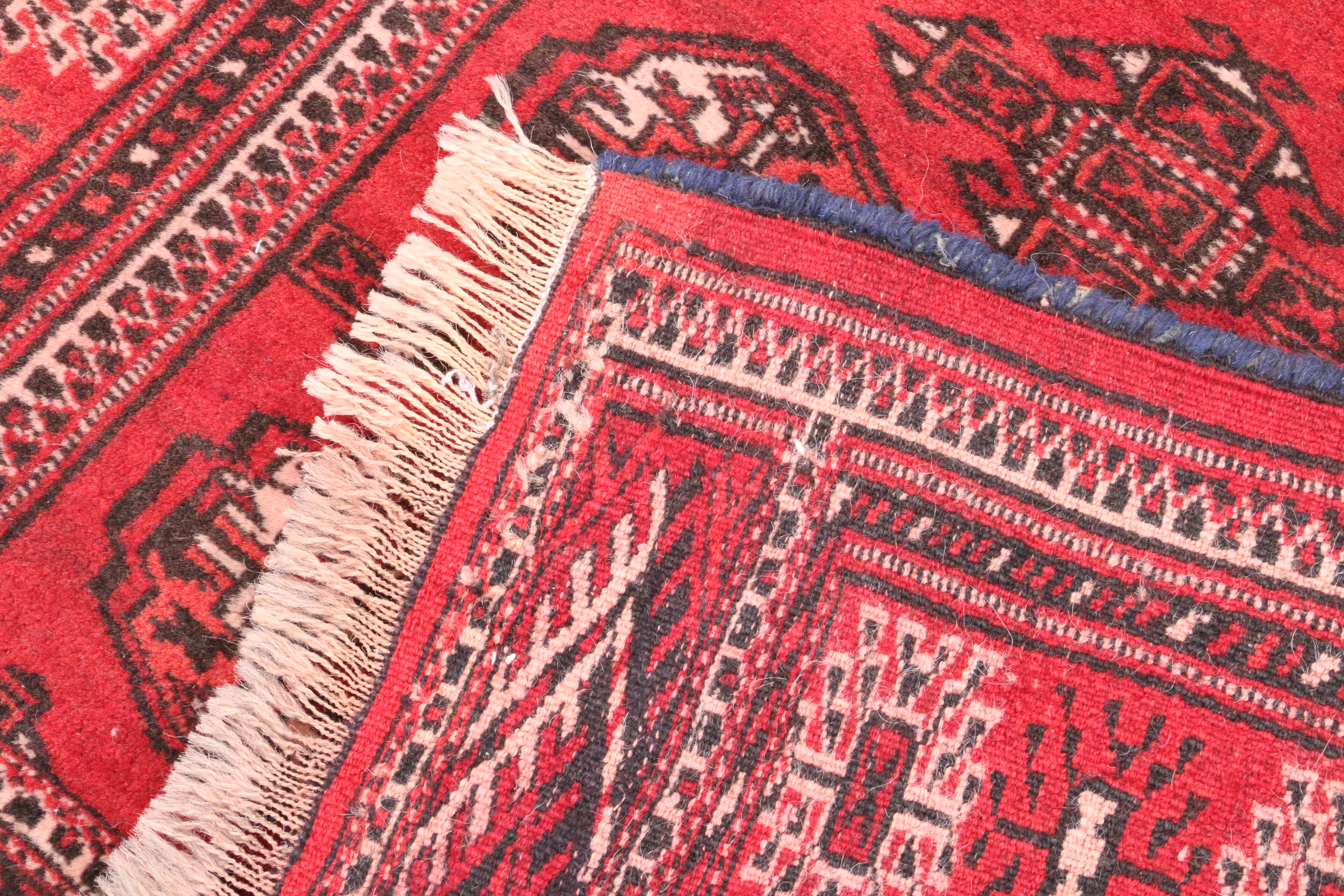 Hand-Knotted Afghan Bokhara Rug Fragment