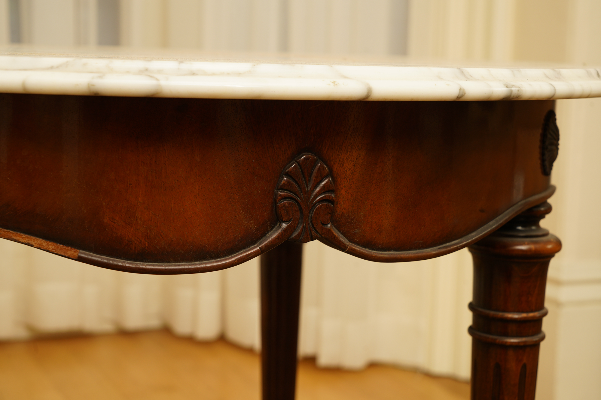 Federal Style Stone Top Accent Table