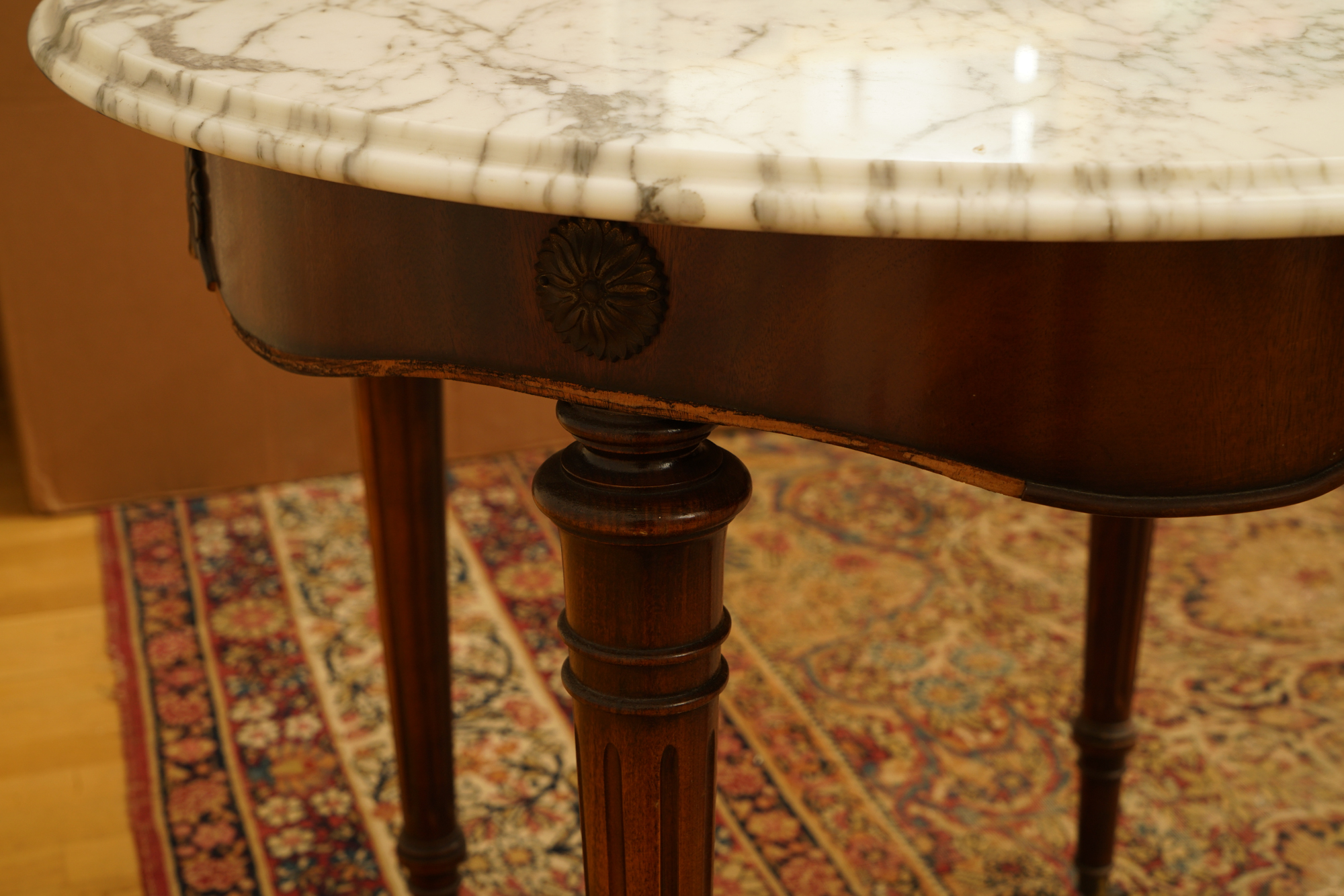 Federal Style Stone Top Accent Table