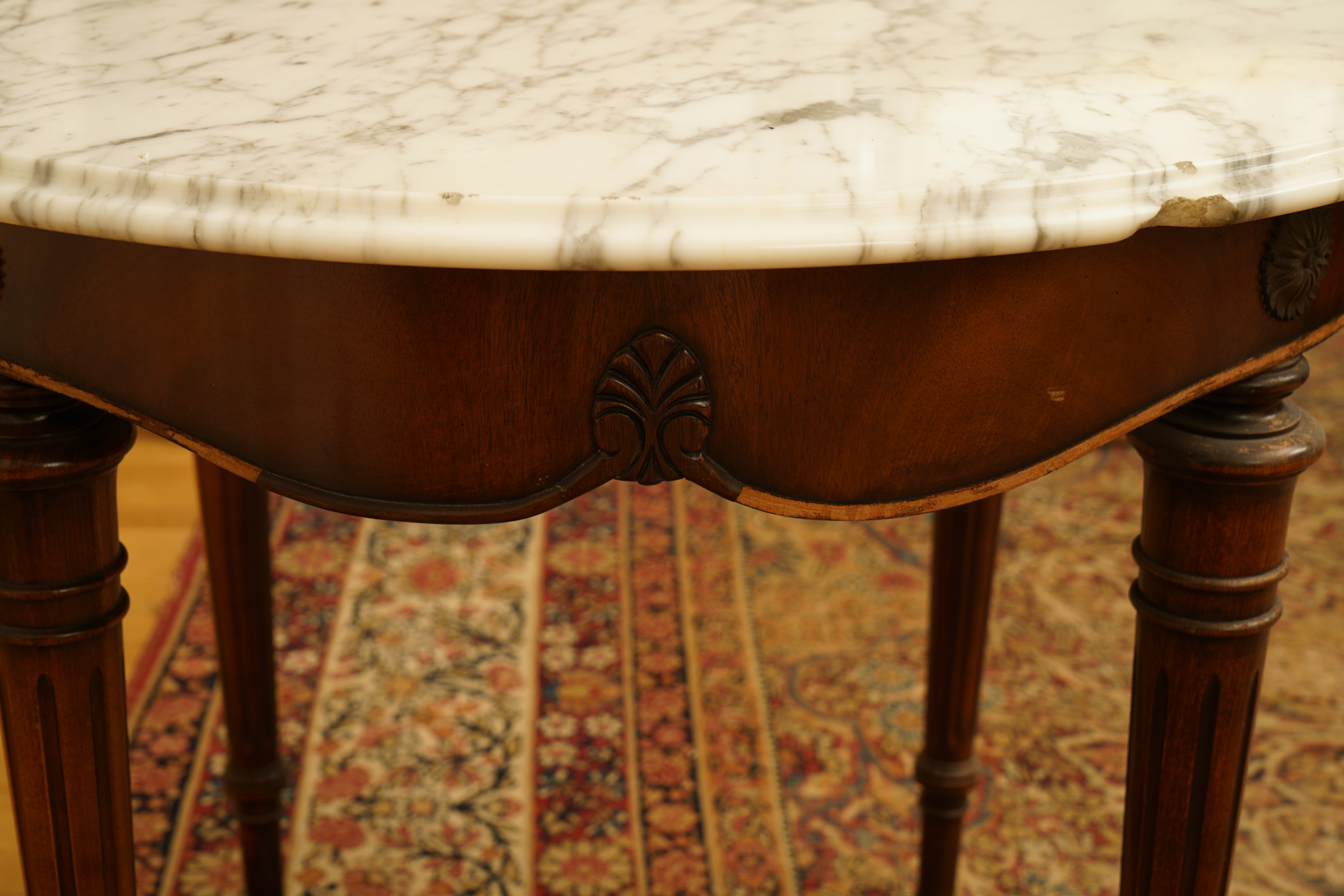 Federal Style Stone Top Accent Table