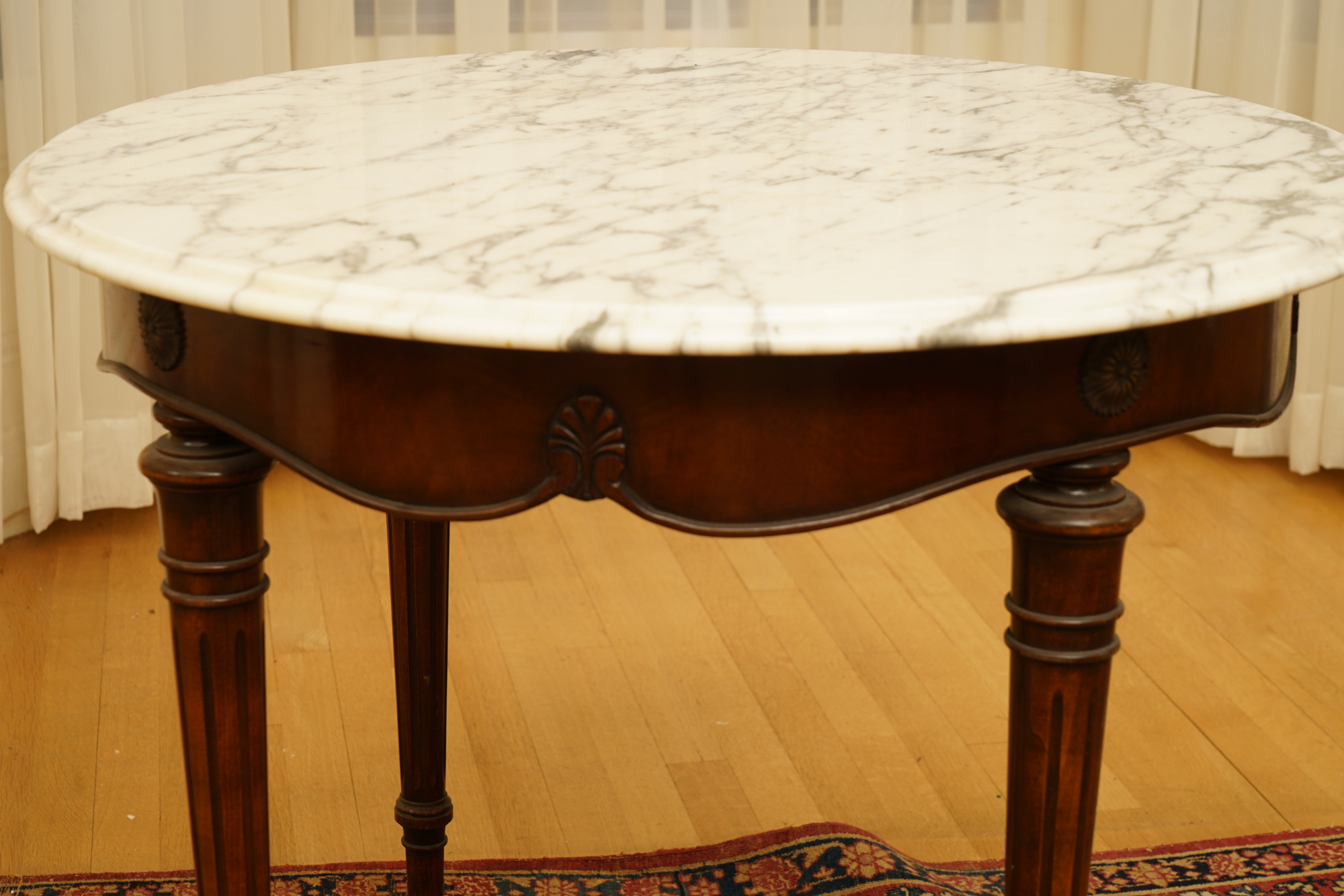 Federal Style Stone Top Accent Table