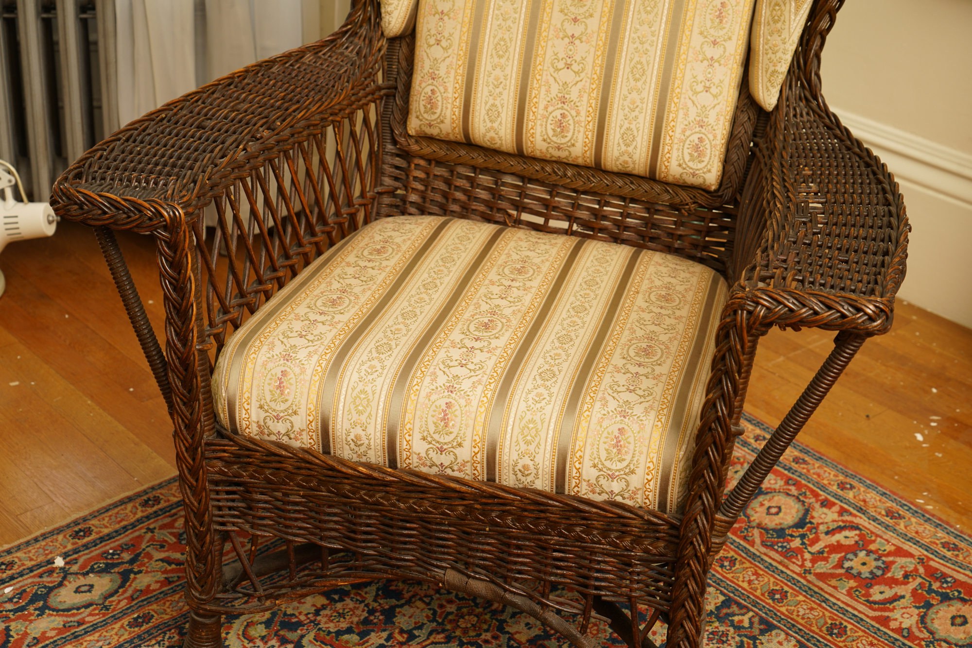 Vintage Wingback Wicker Chair