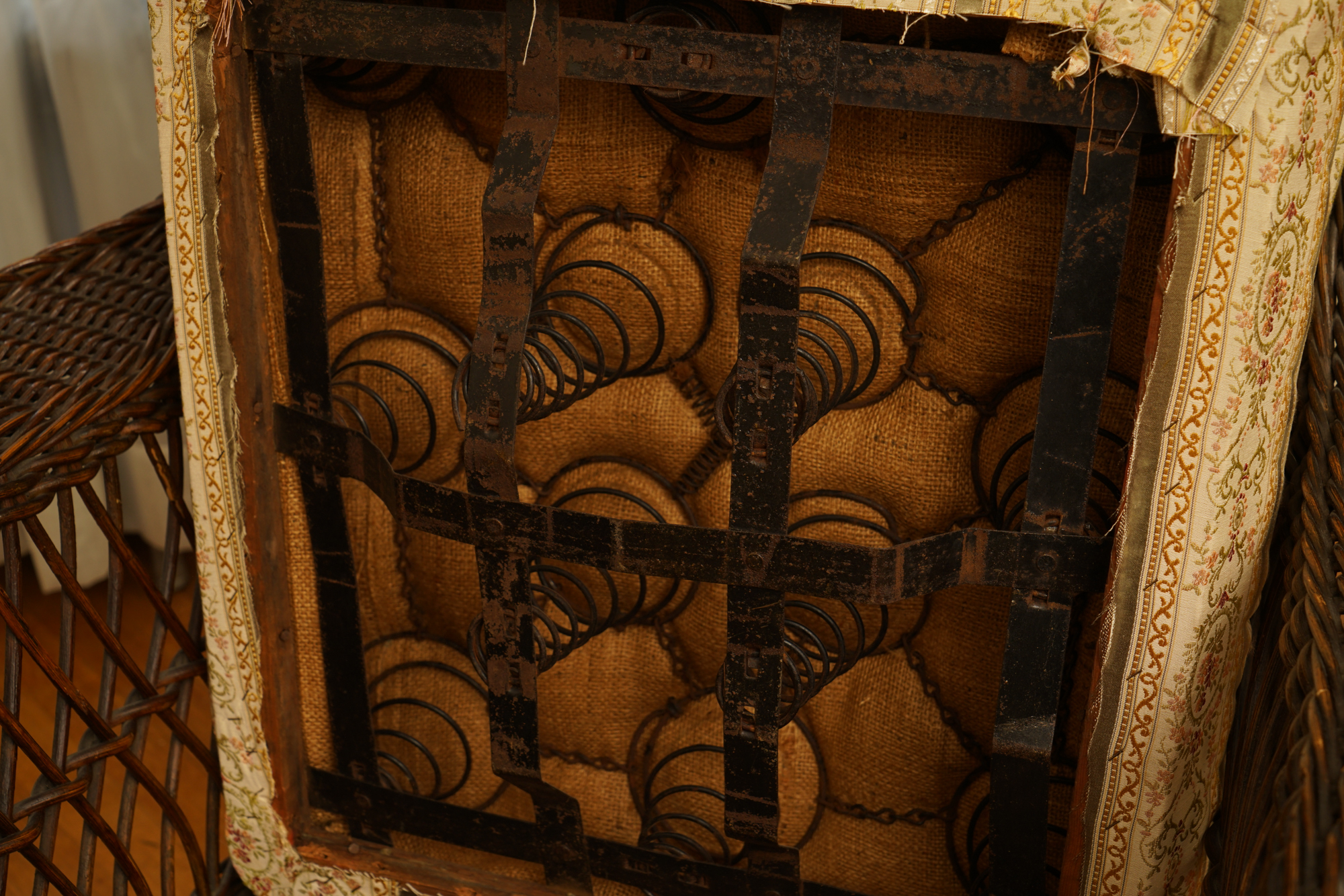 Vintage Wingback Wicker Chair