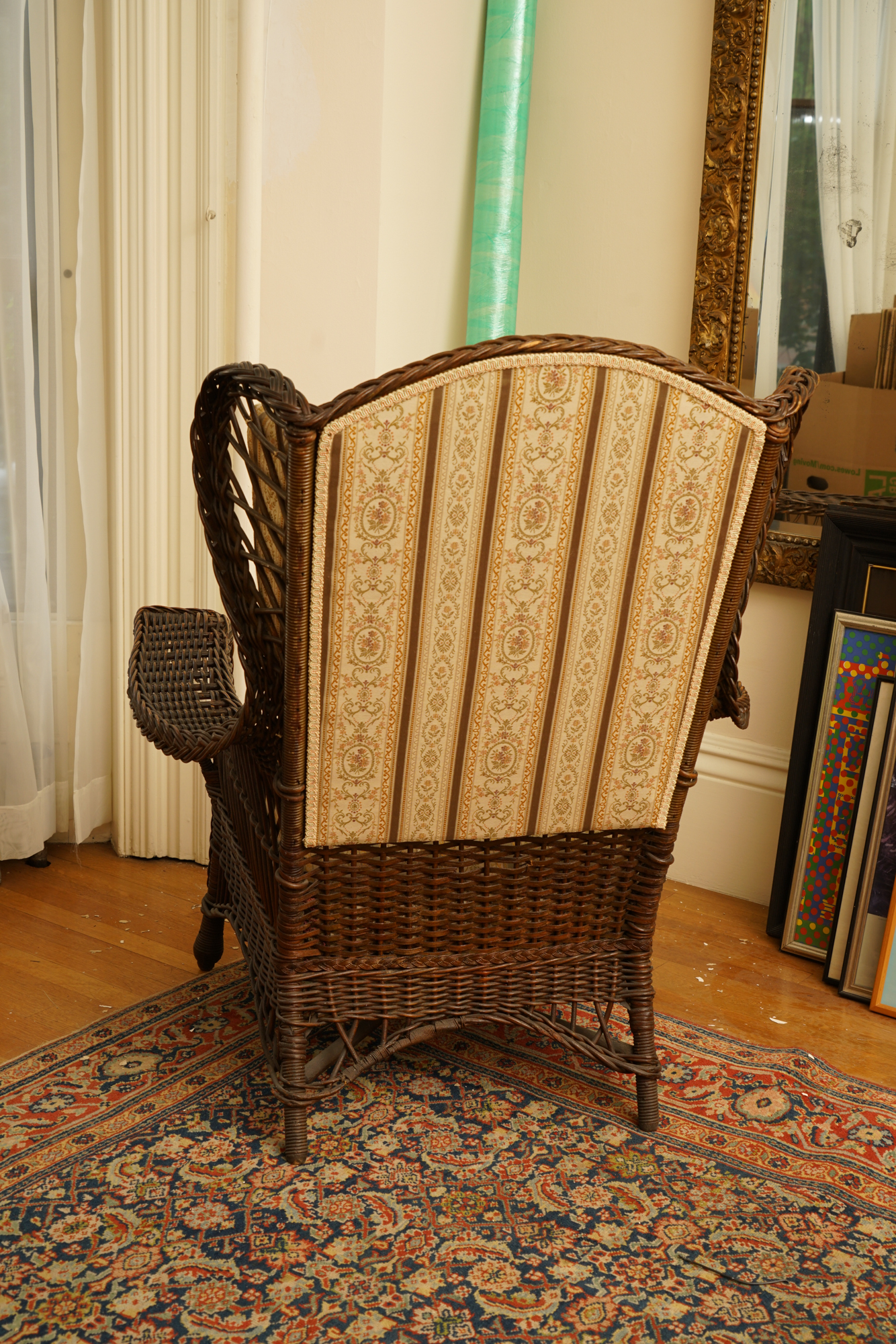Vintage Wingback Wicker Chair