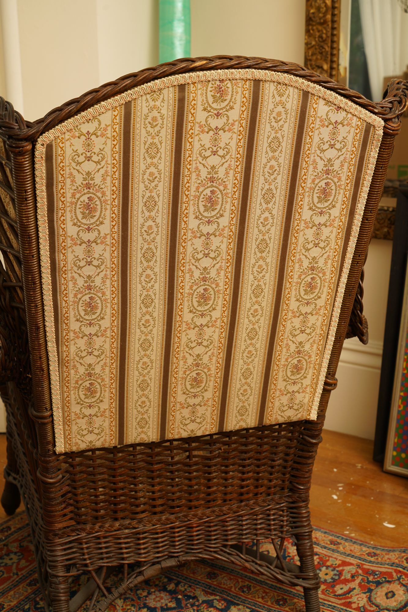 Vintage Wingback Wicker Chair