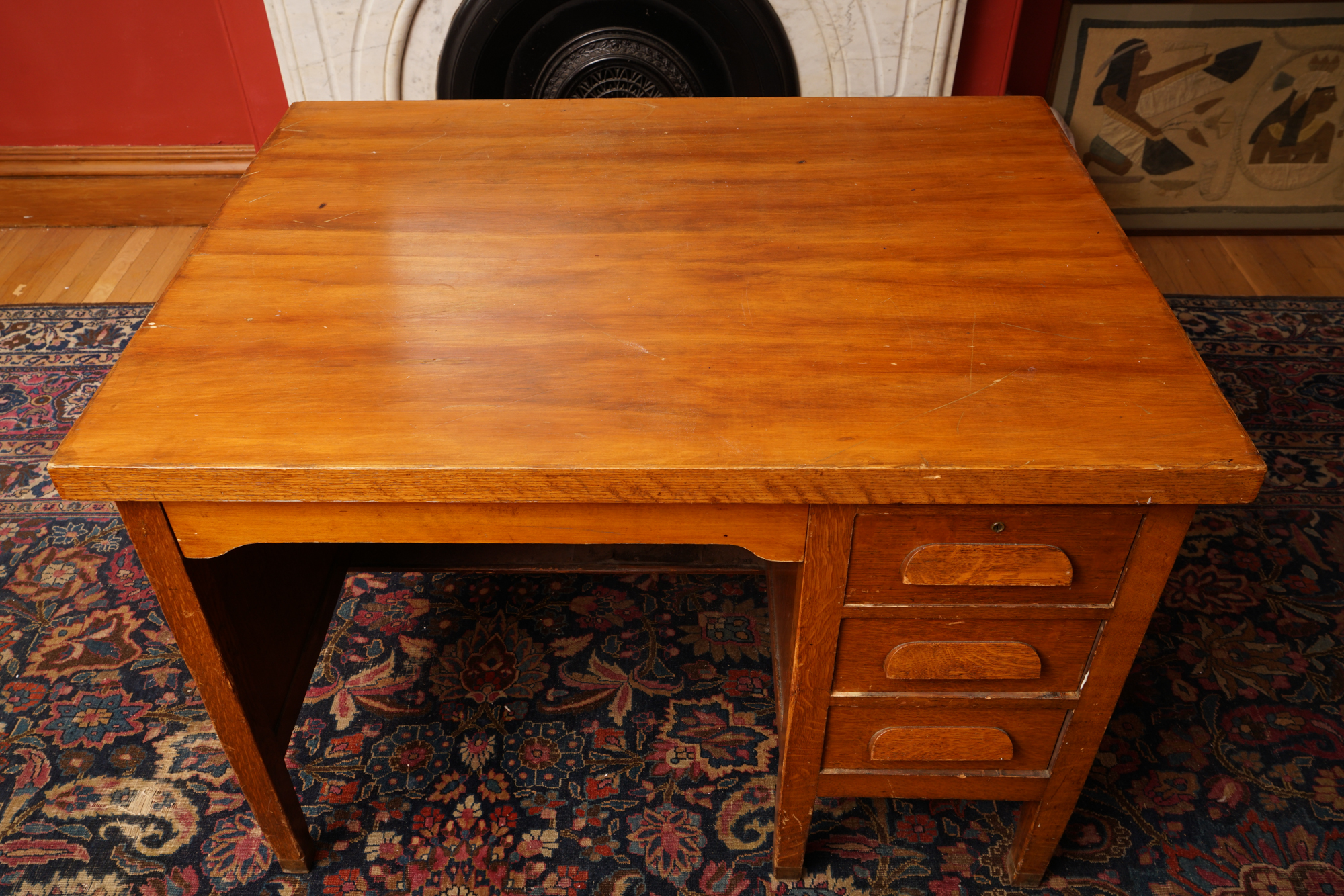Vintage Tiger Oak Desk