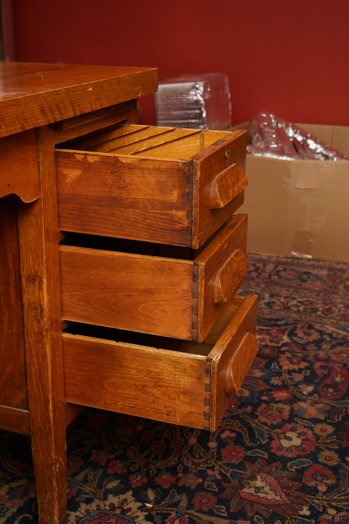 Vintage Tiger Oak Desk