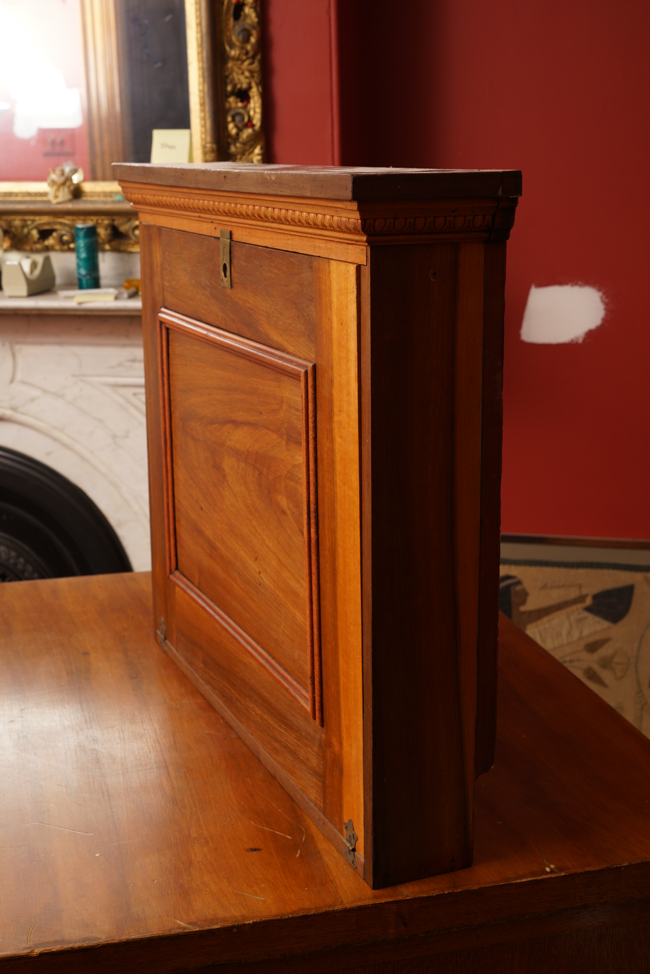 Mahogany Wall Mount Drop Front Desk