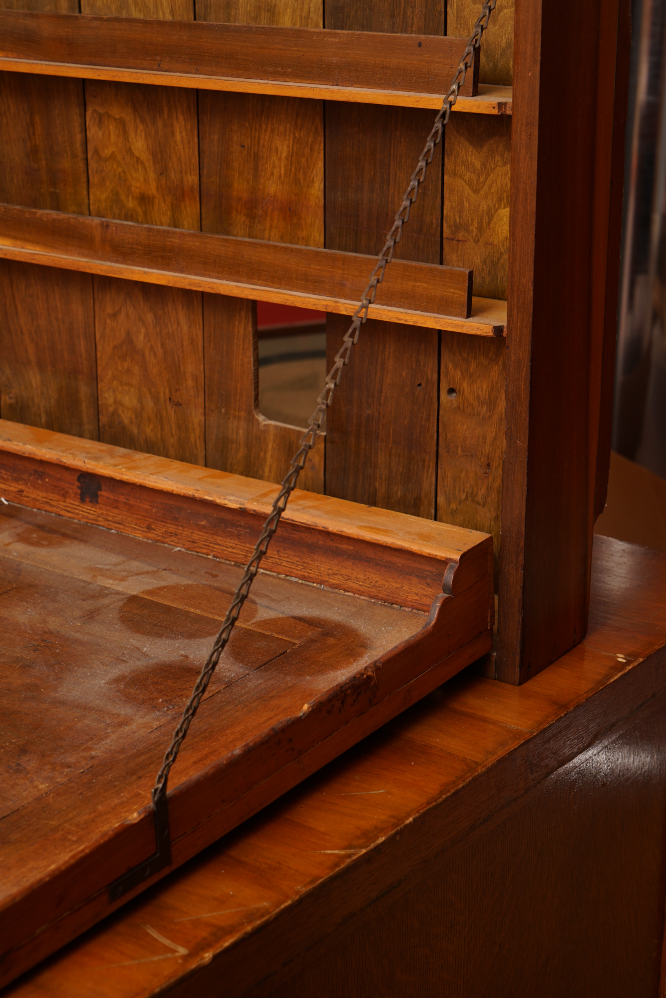 Mahogany Wall Mount Drop Front Desk