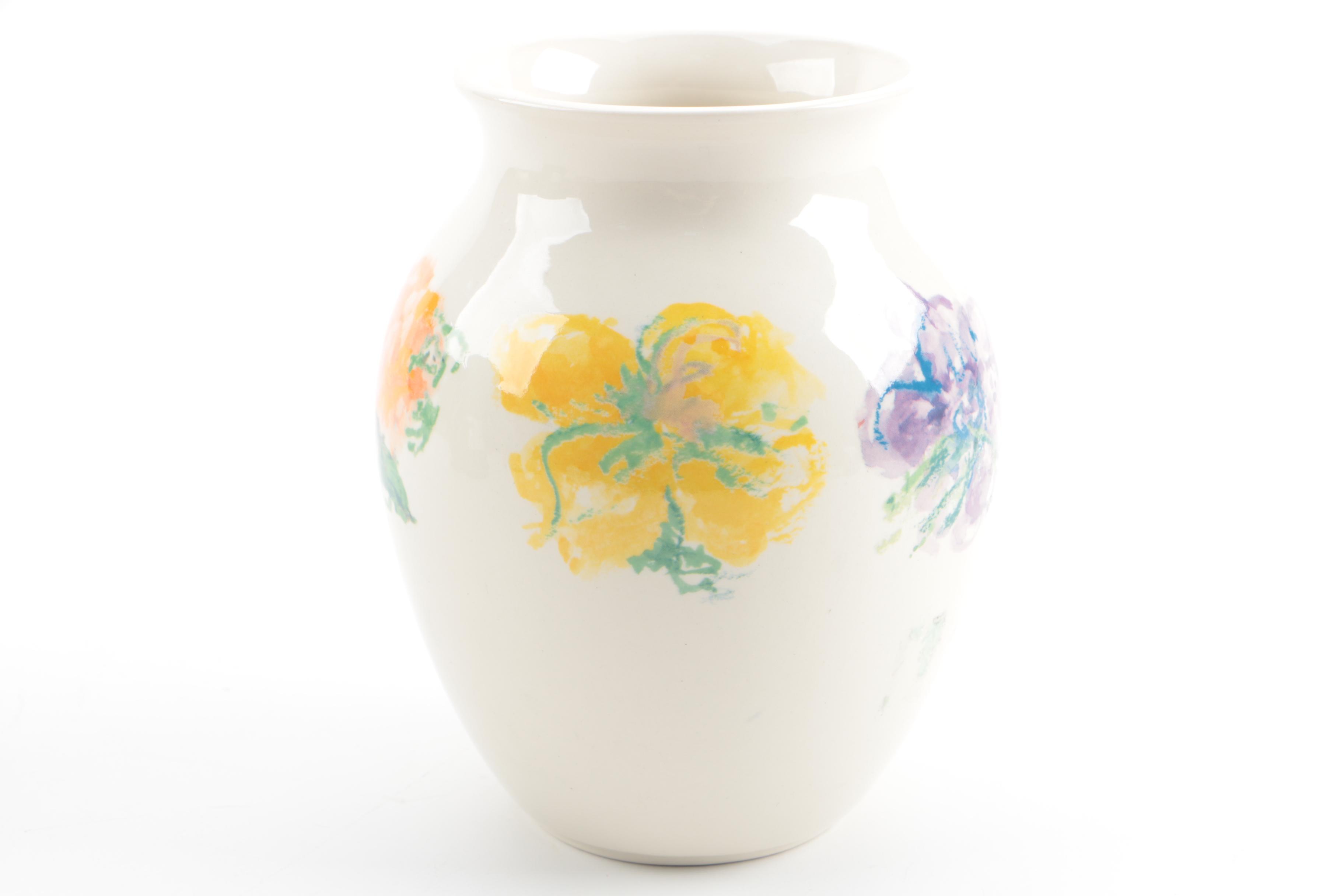 2001 Tiffany & Co. "Tiffany Blossom" Porcelain Vase