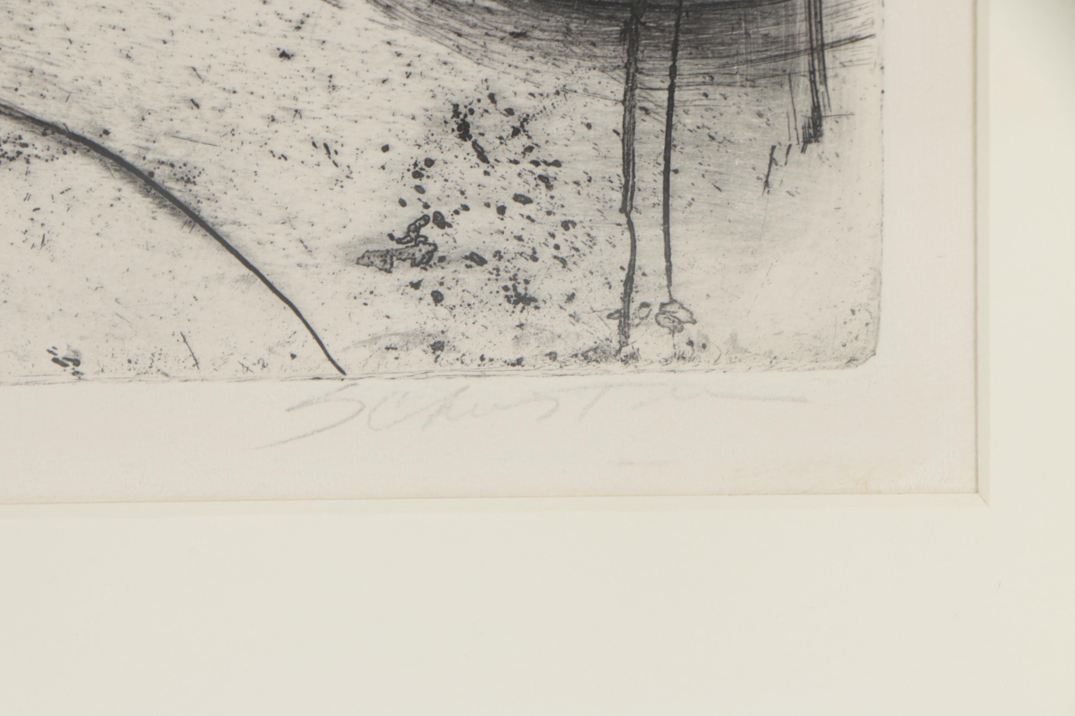 Sylvia Schuster Drypoint Engraving "Legs"