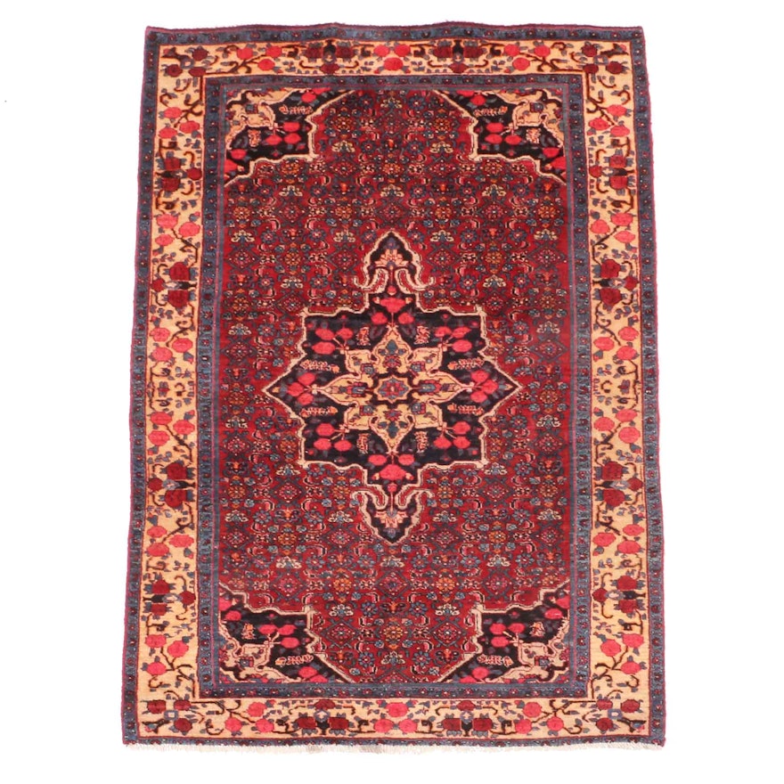 Hand-Knotted Persian Bijar Area Rug