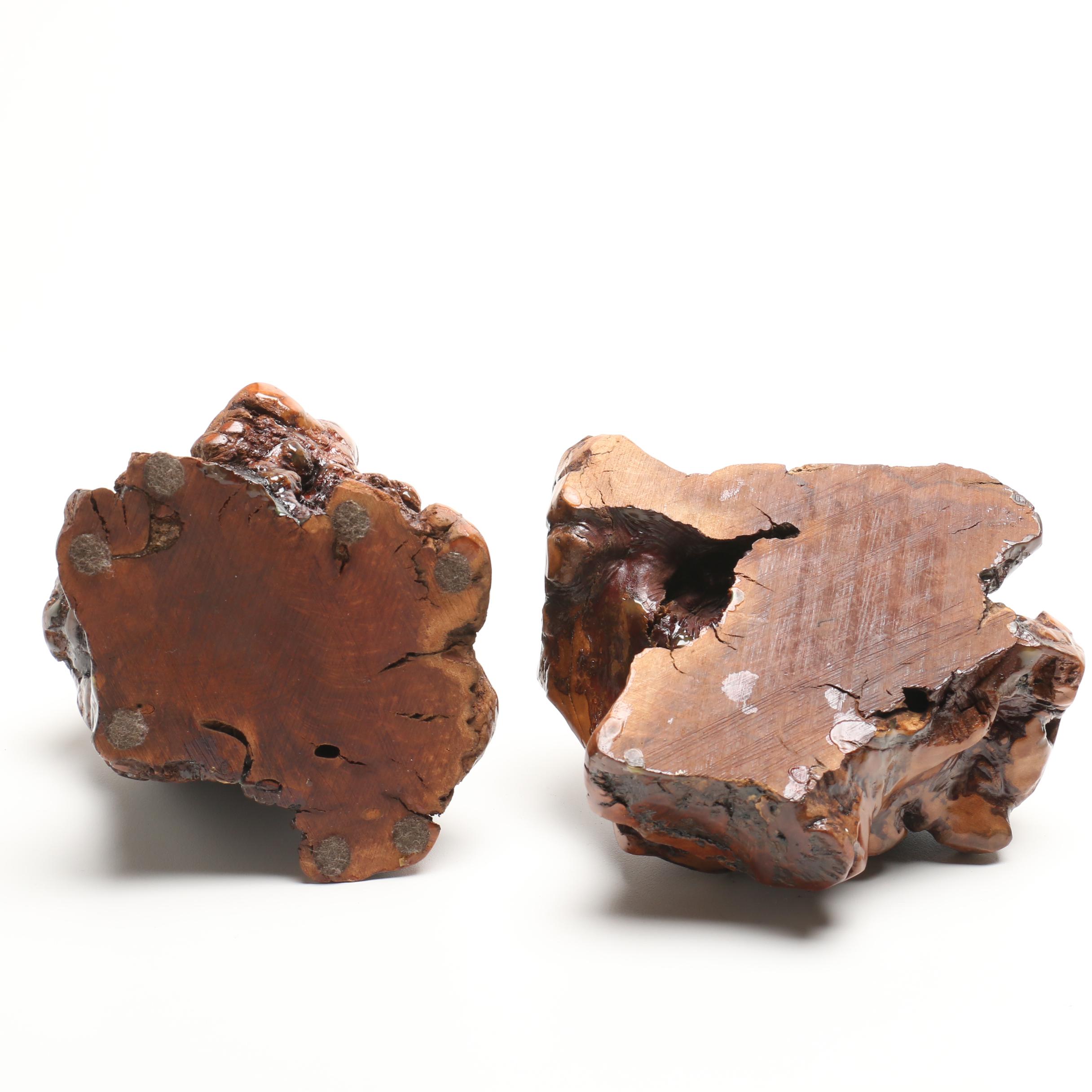 Knotted Burlwood and Glass Decor Figurine