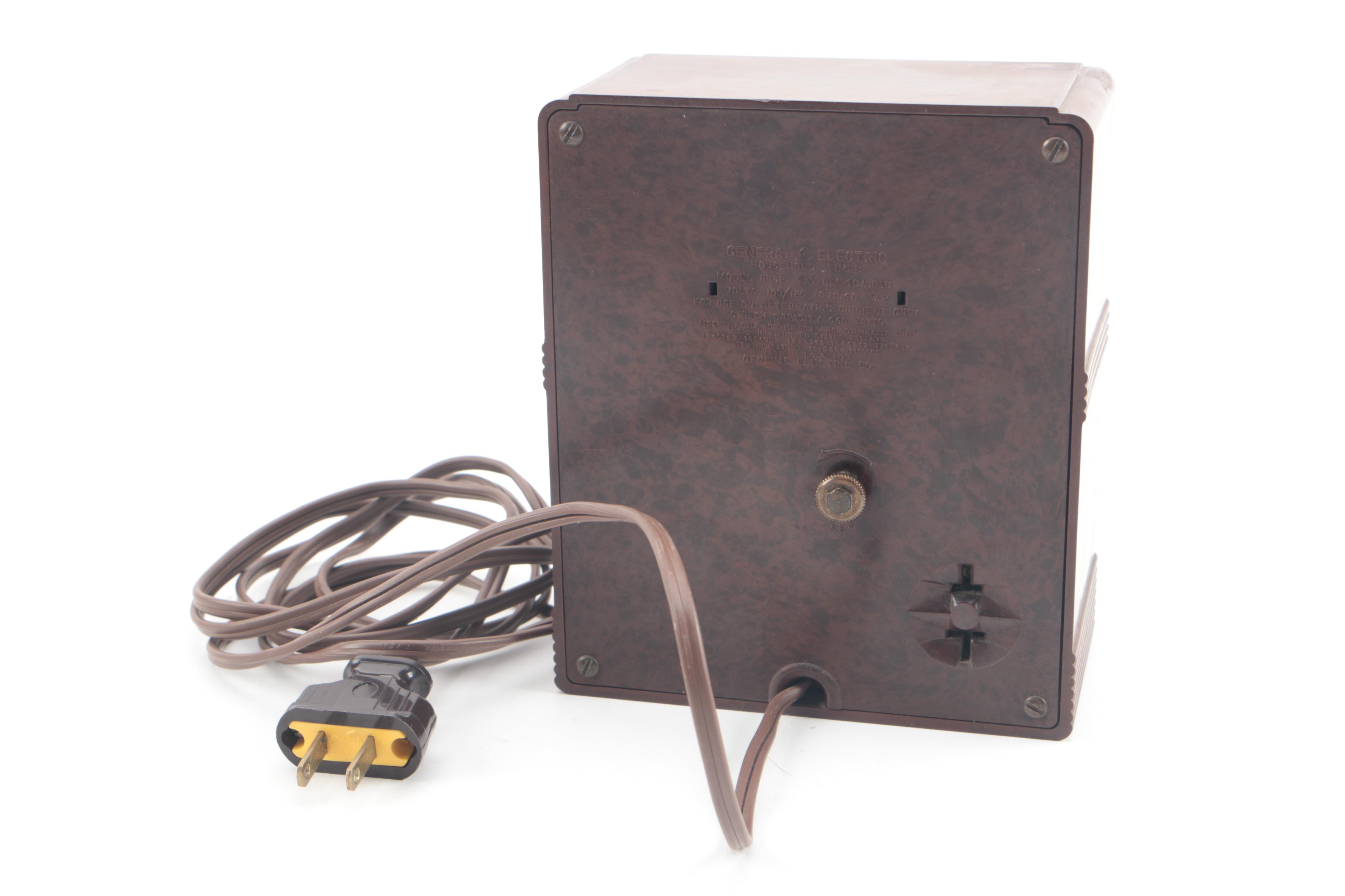 Vintage Bakelite and Telechron and General Electric Shelf Clocks and Timer Clock