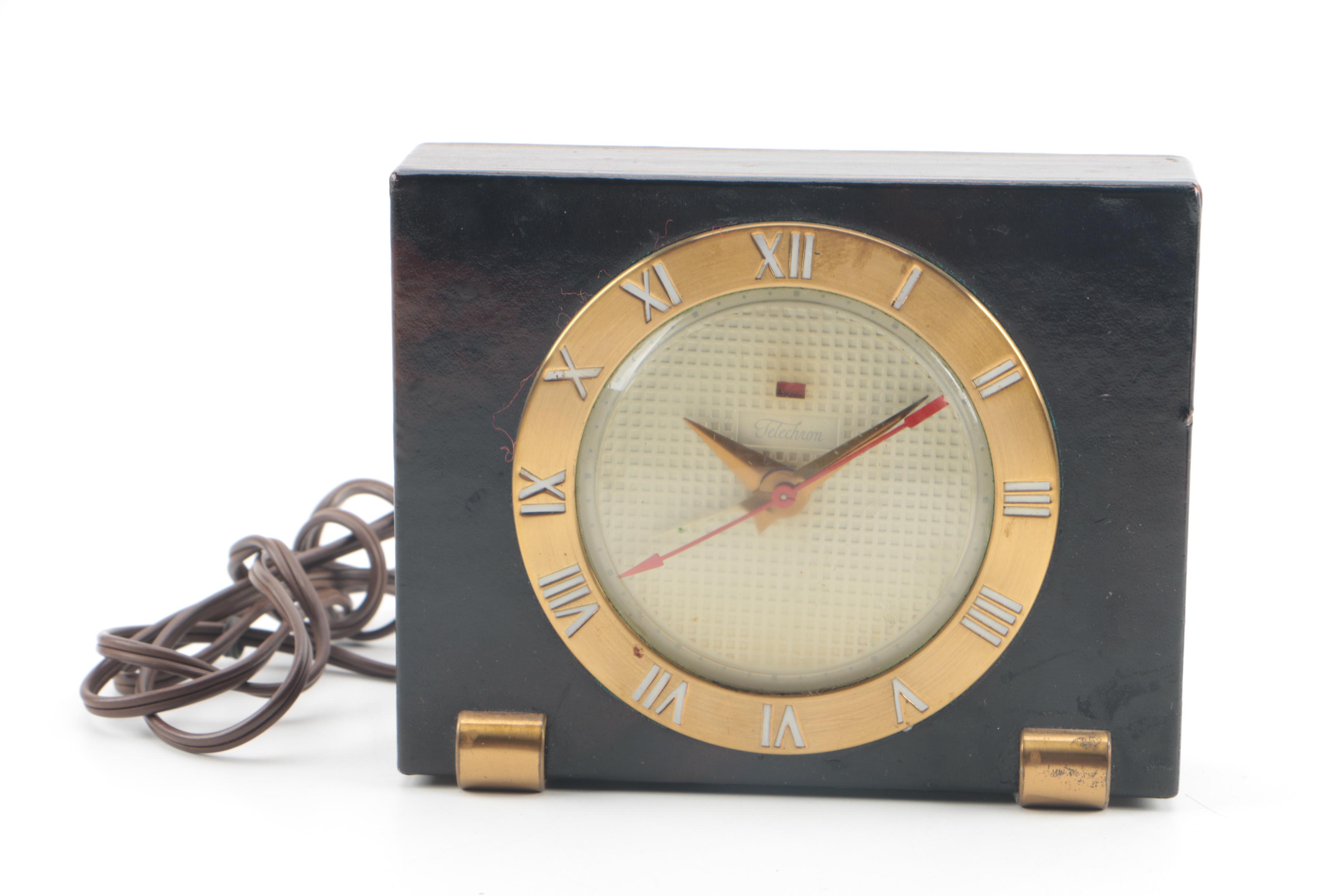 Vintage Bakelite and Telechron and General Electric Shelf Clocks and Timer Clock