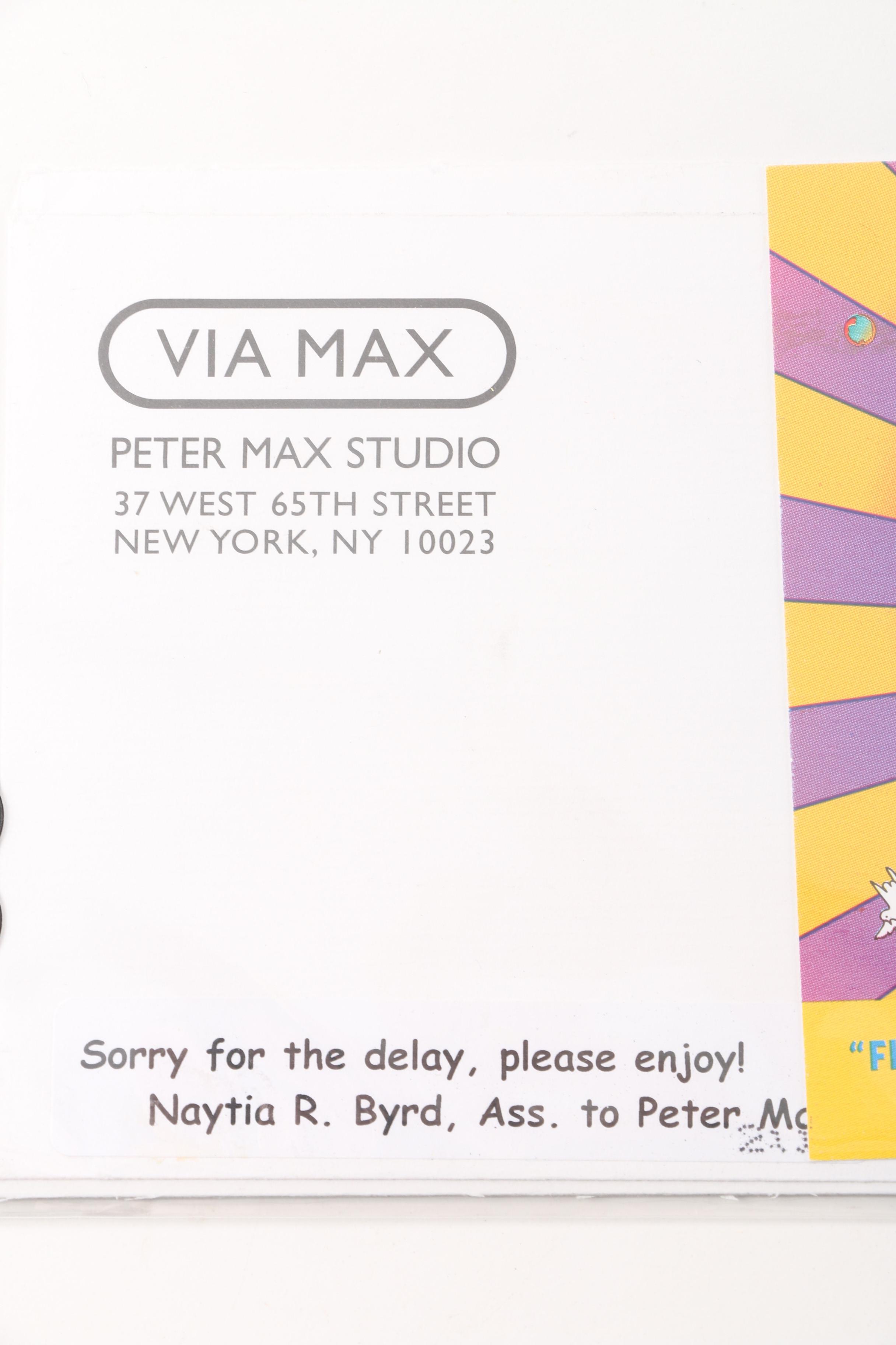 Signed "The Art of Peter Max" Books with Postcard