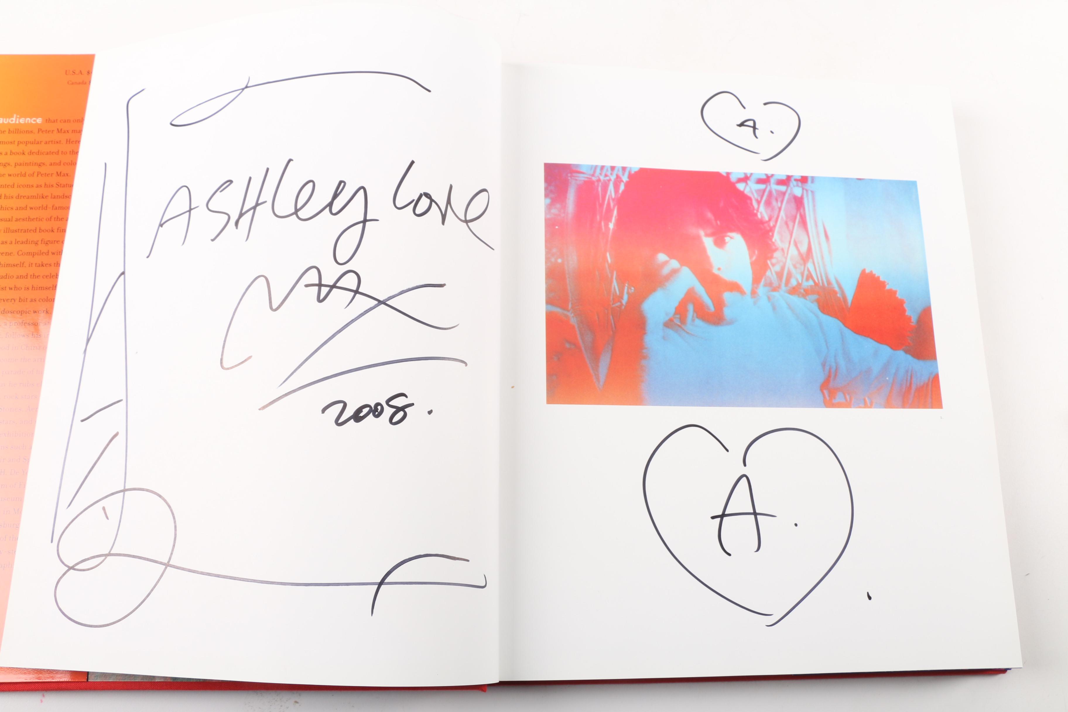 Signed "The Art of Peter Max" Books with Postcard