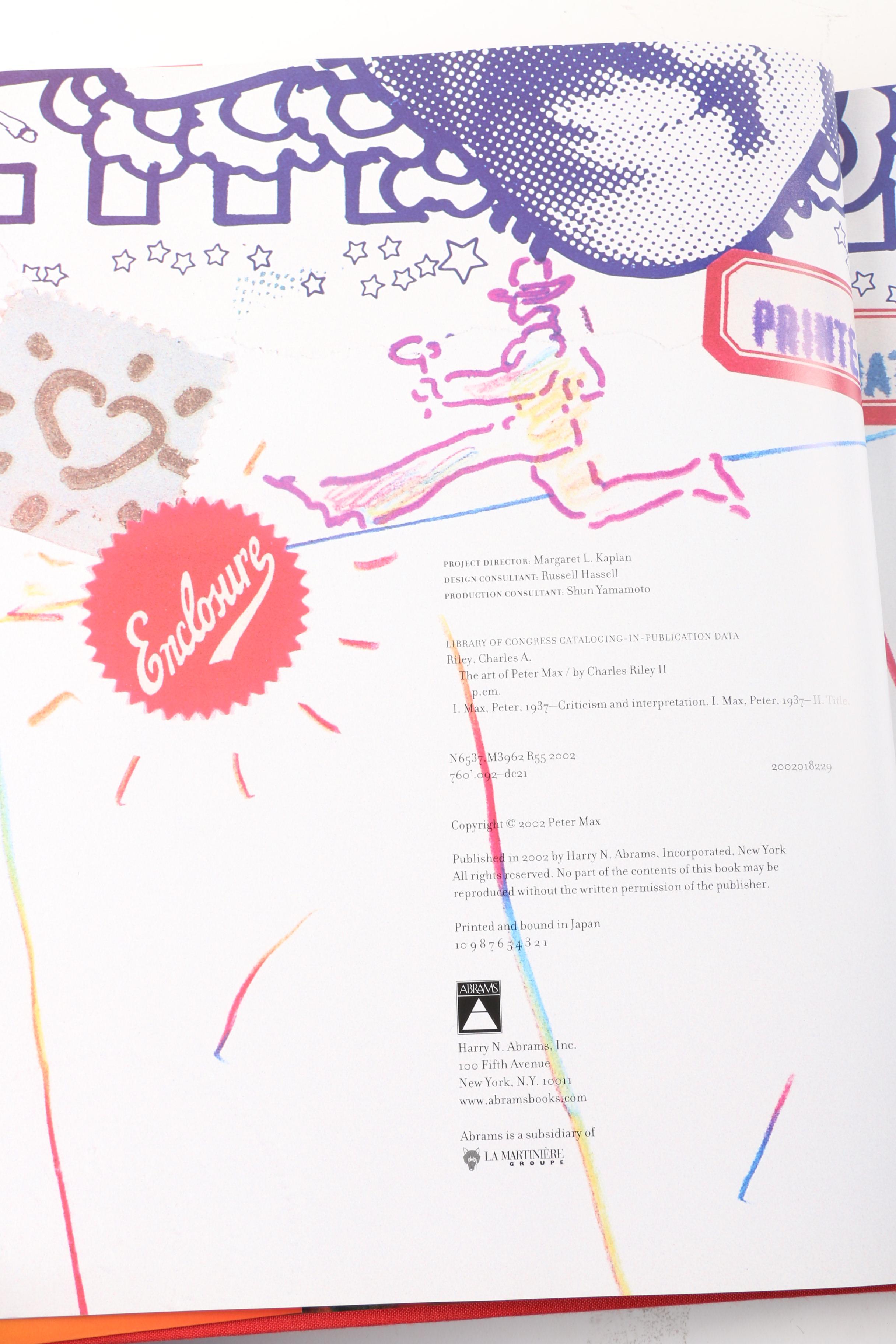 Signed "The Art of Peter Max" Books with Postcard