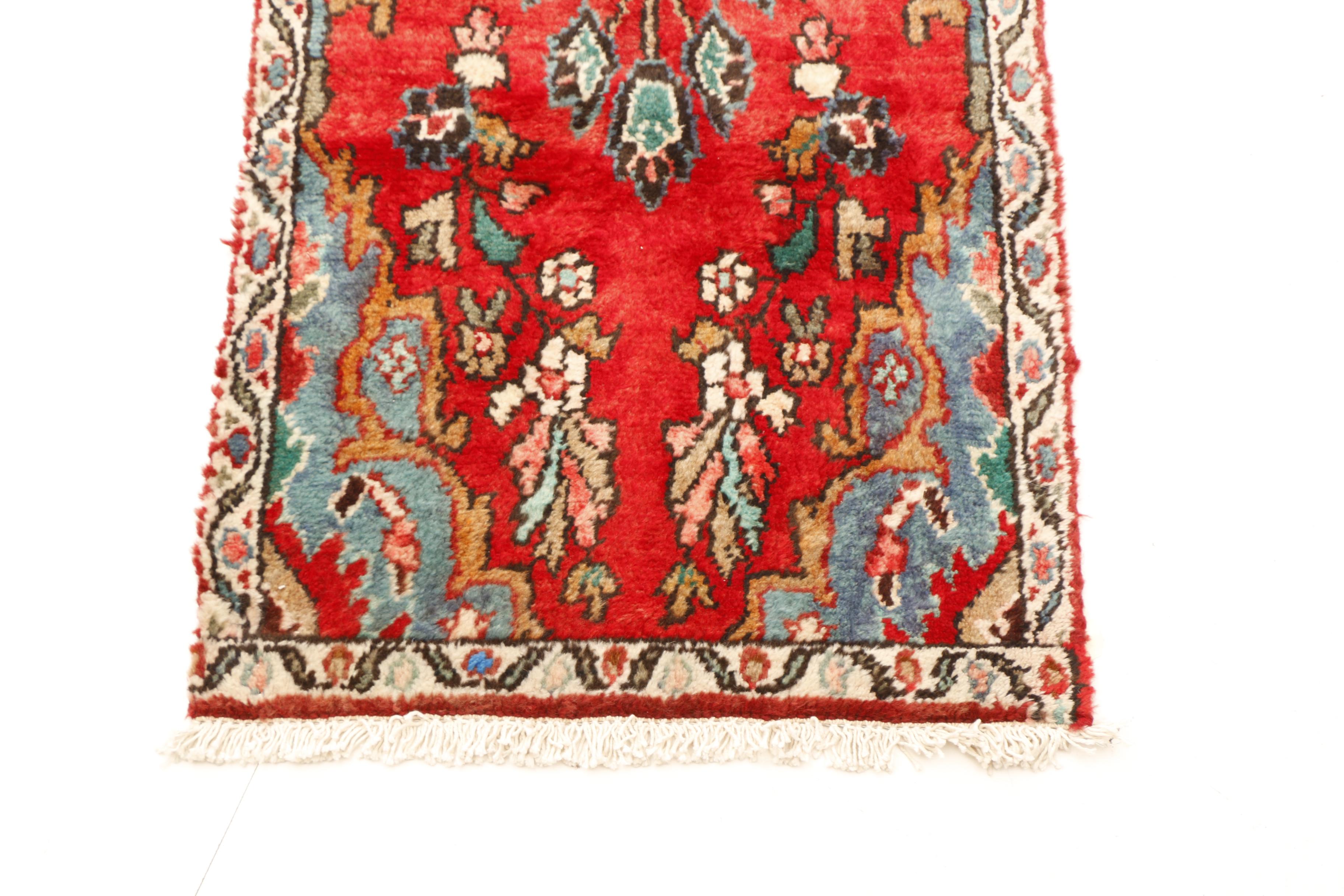 Hand-Knotted Persian Hamadan Carpet Runner