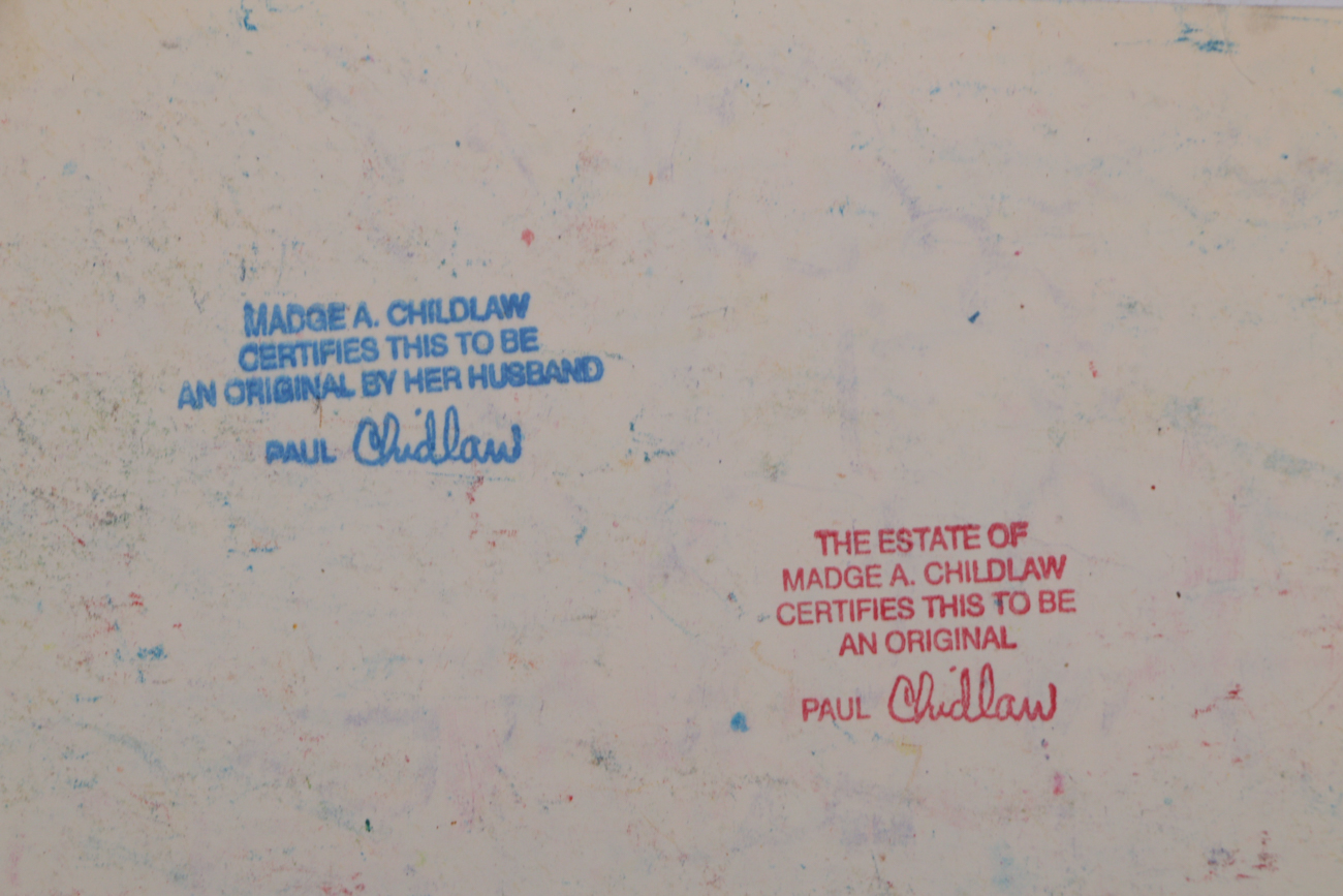 Four Paul Chidlaw Original Abstract Pastel Drawings on Paper