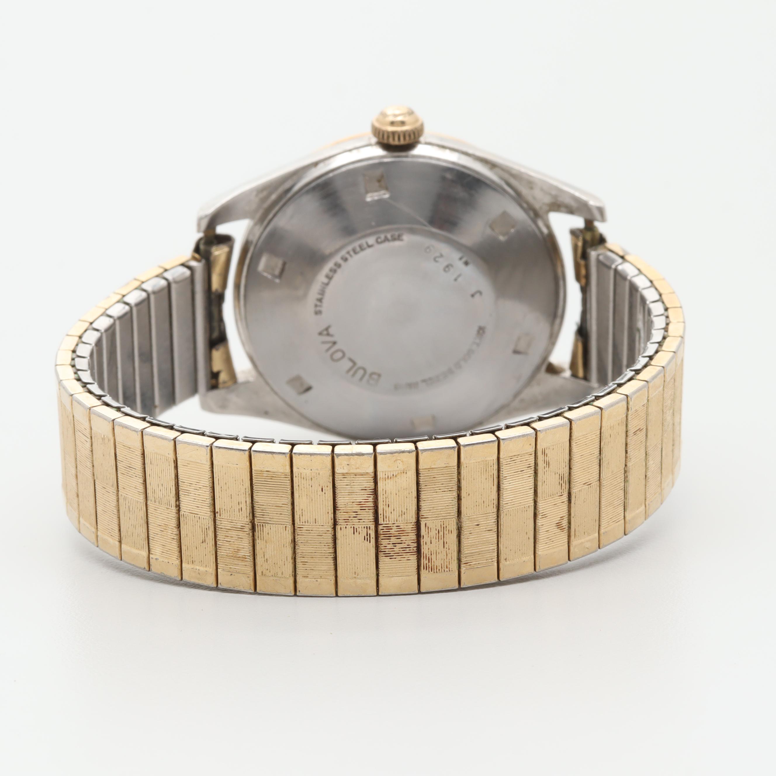 Bulova Oceanographer Automatic Stainless Steel and 10K Gold Analog Watch