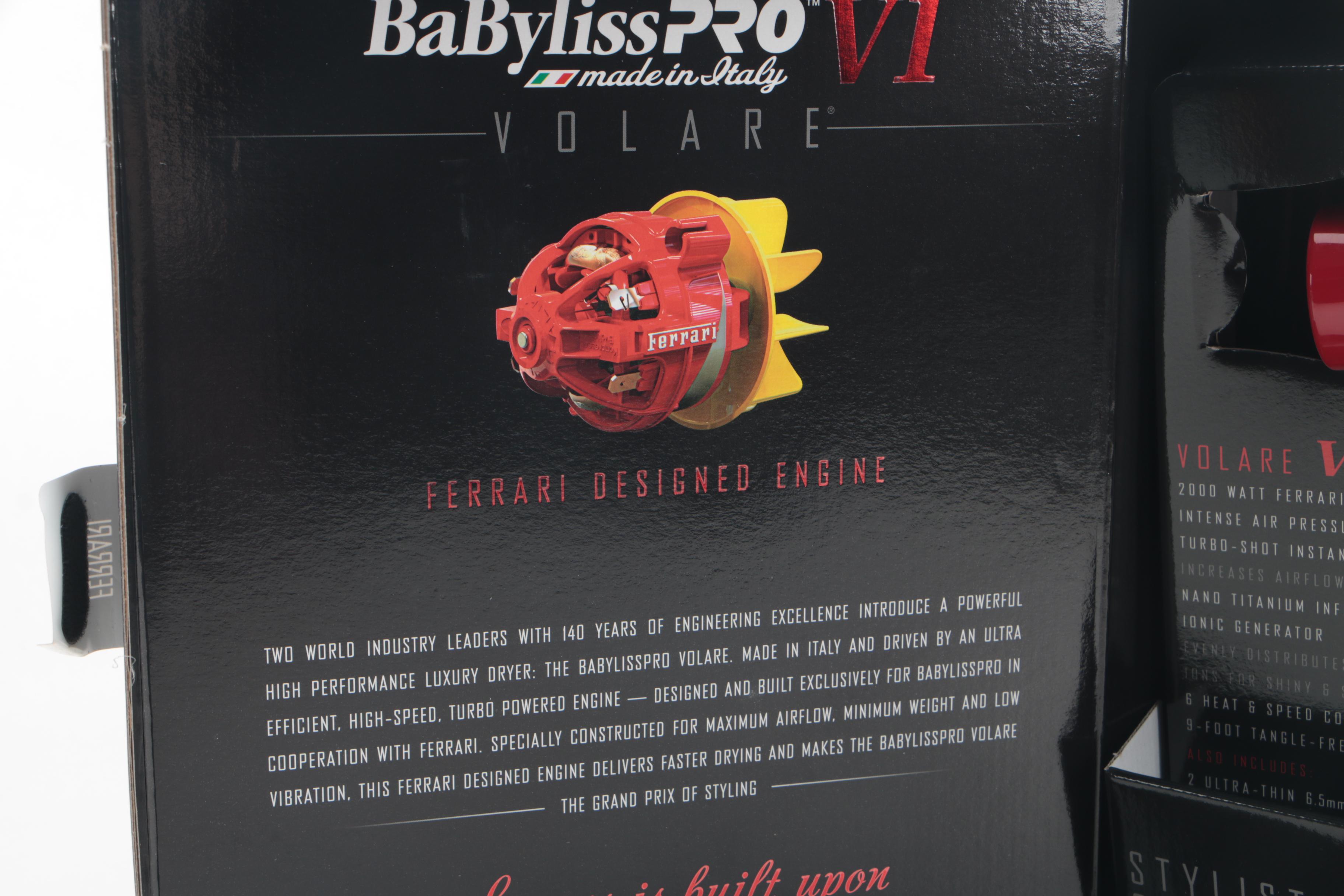 BaByliss Pro Volare V1 Hair Dryer with Ferrari Designed Engine