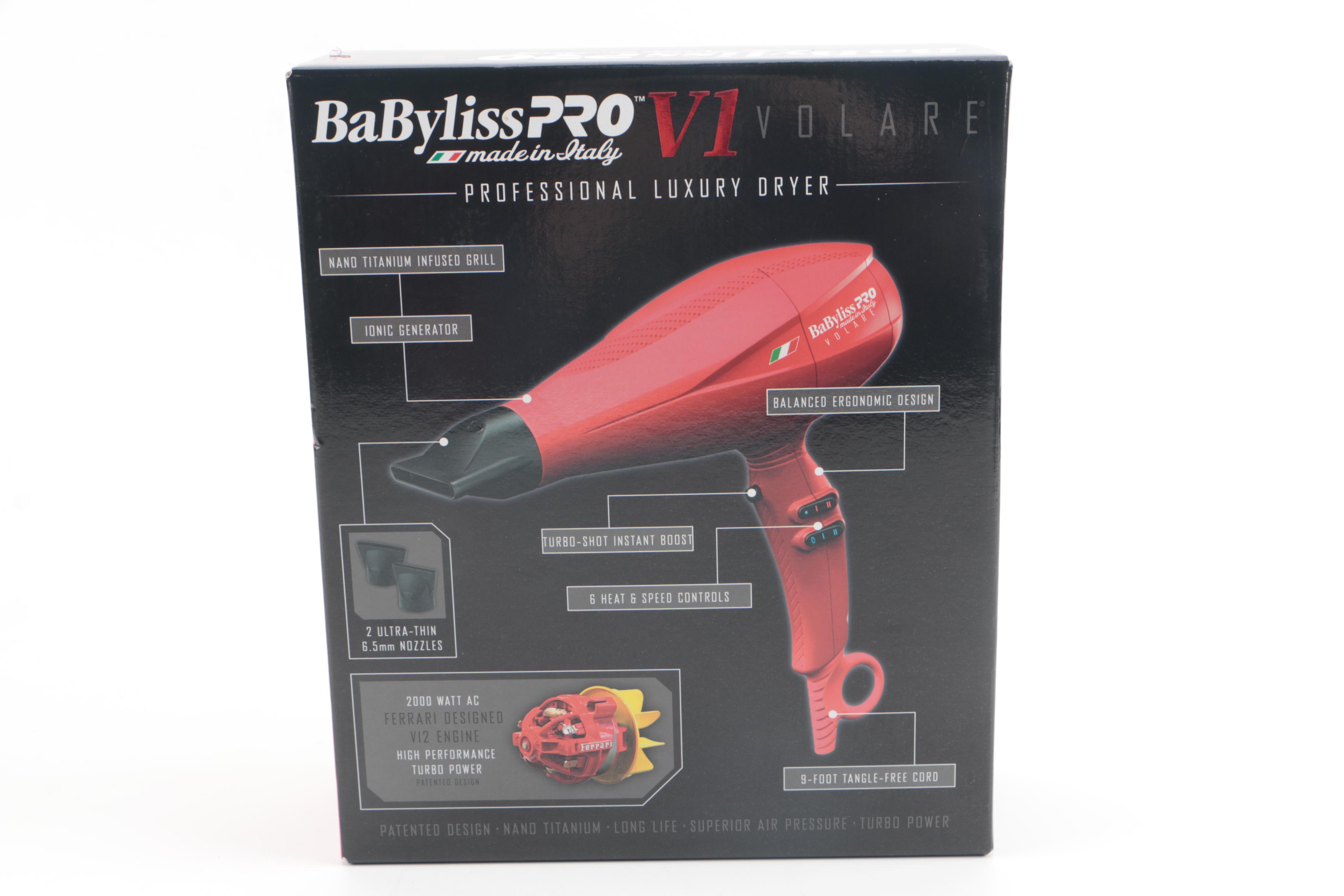 BaByliss Pro Volare V1 Hair Dryer with Ferrari Designed Engine