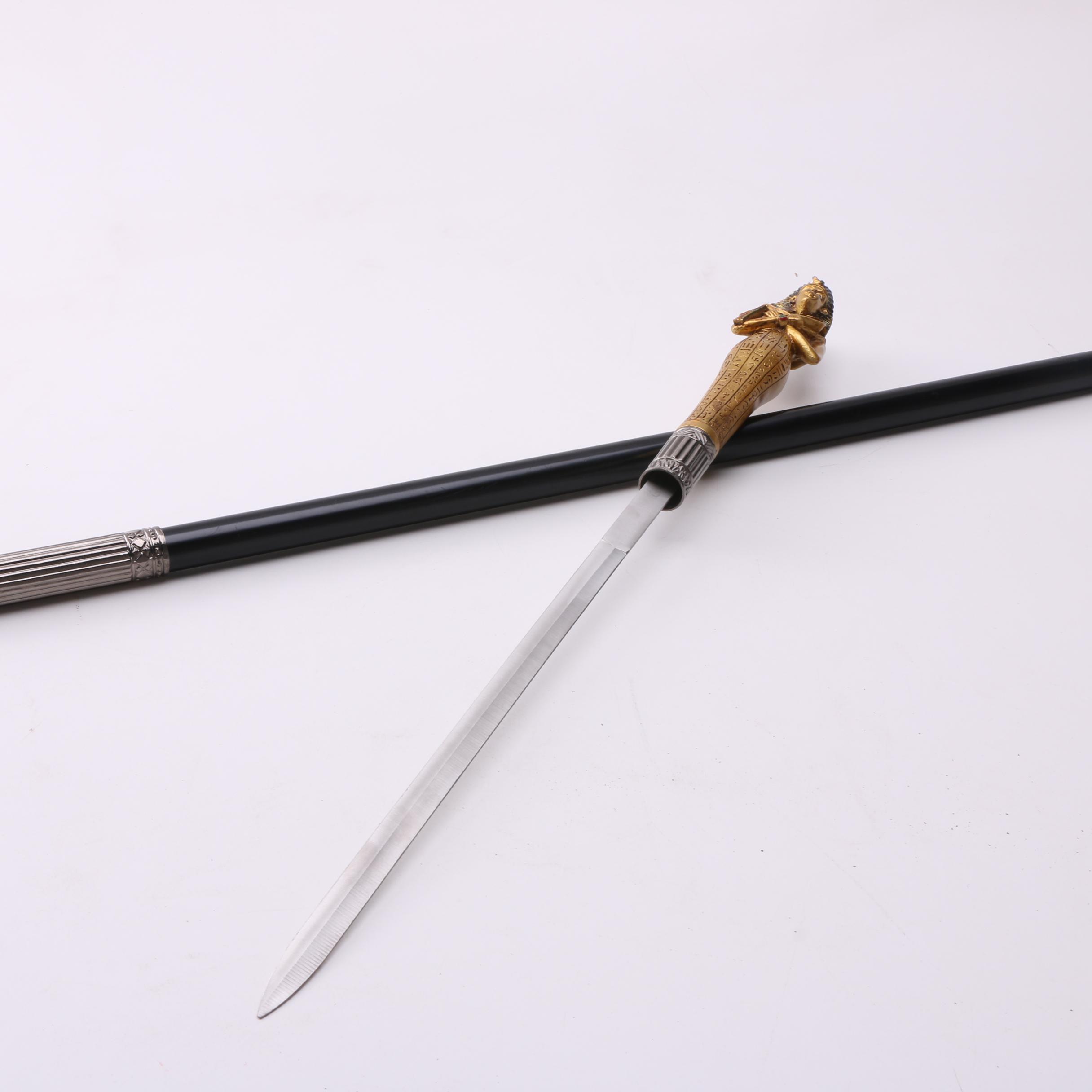 Chinese Egyptian Motif Sword Cane