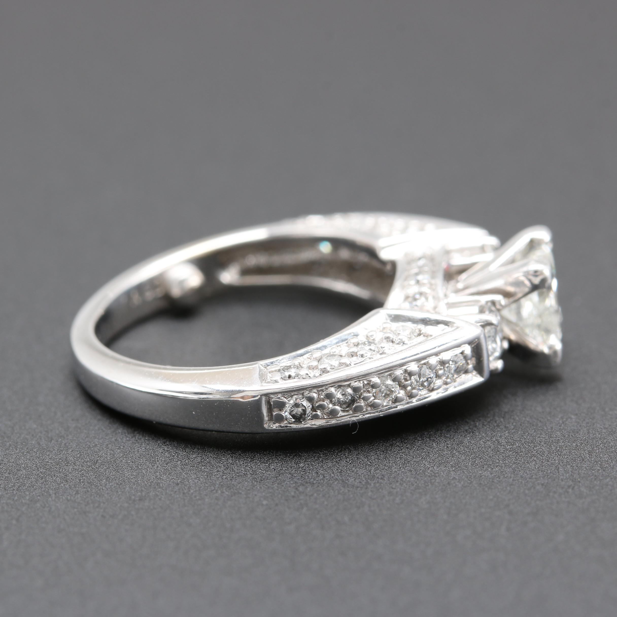 14K White Gold 1.29 CTW Diamond Ring