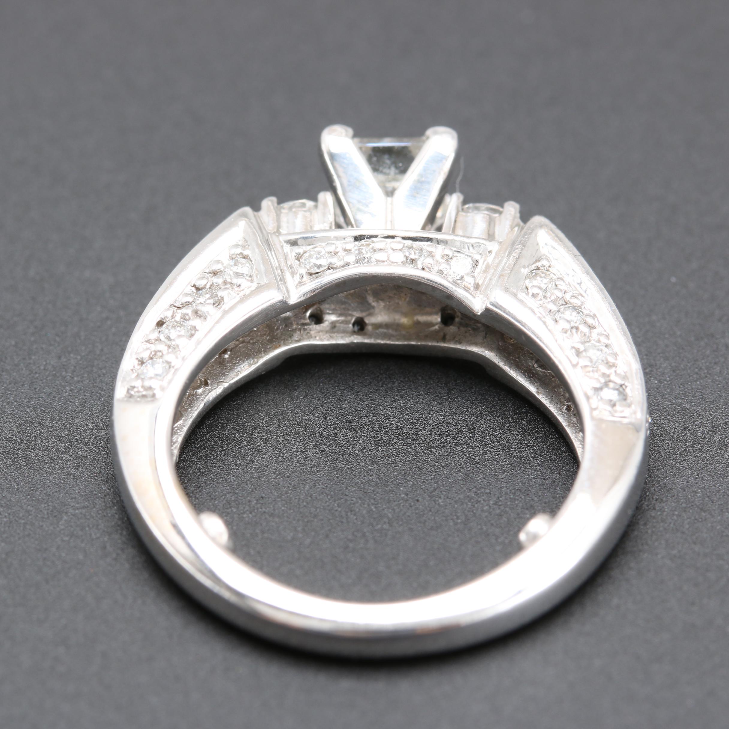 14K White Gold 1.29 CTW Diamond Ring