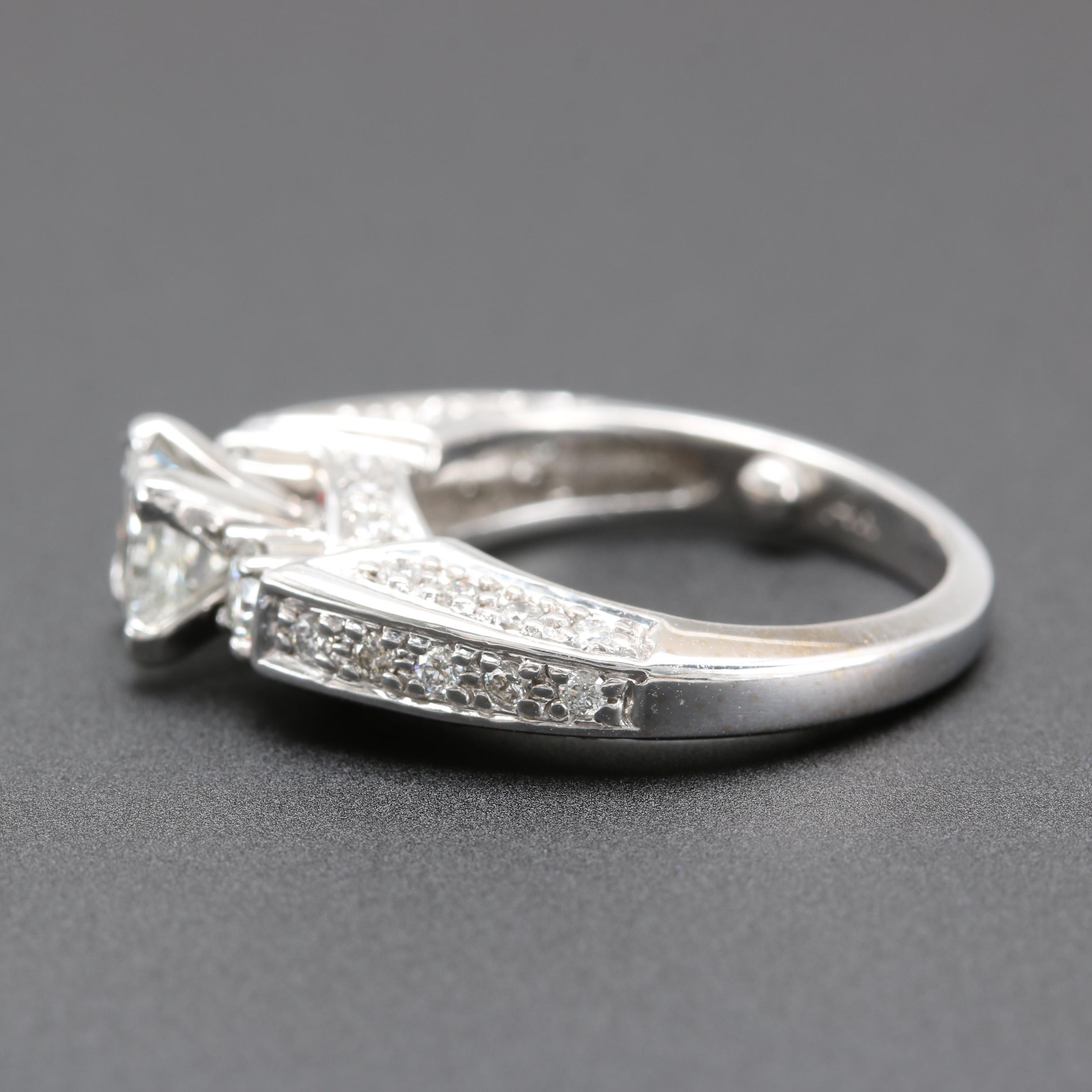 14K White Gold 1.29 CTW Diamond Ring