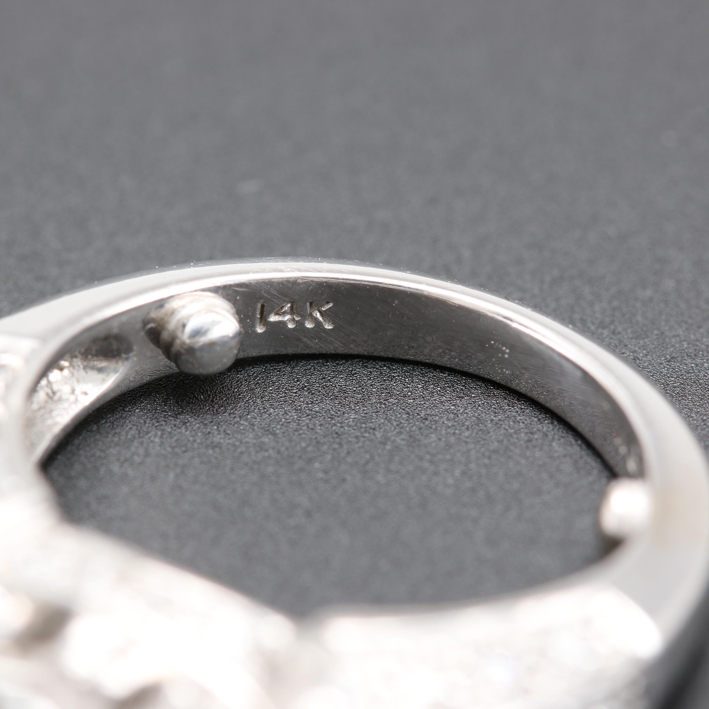 14K White Gold 1.29 CTW Diamond Ring