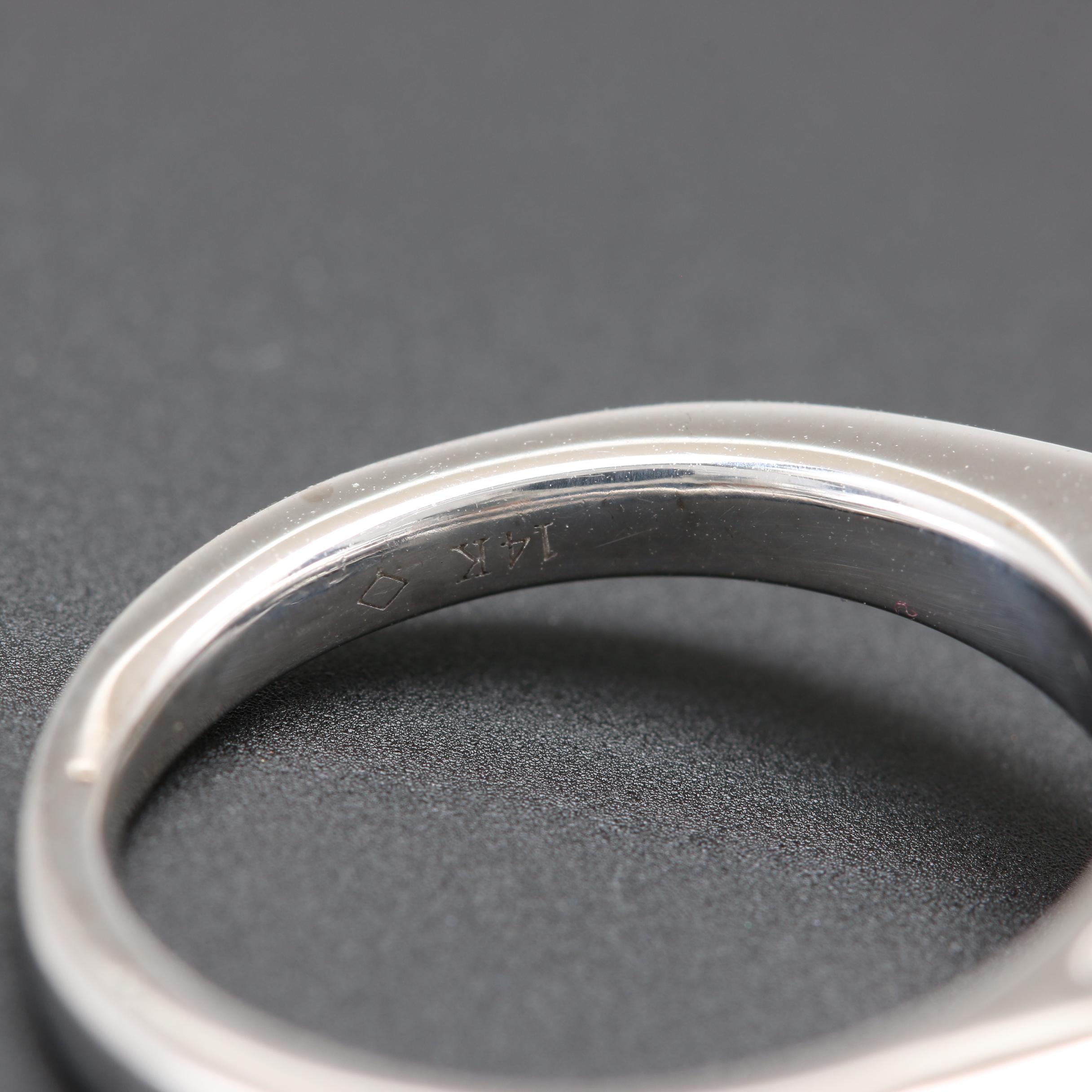 14K White Gold Diamond Semi Mount With Cubic Zirconia Center