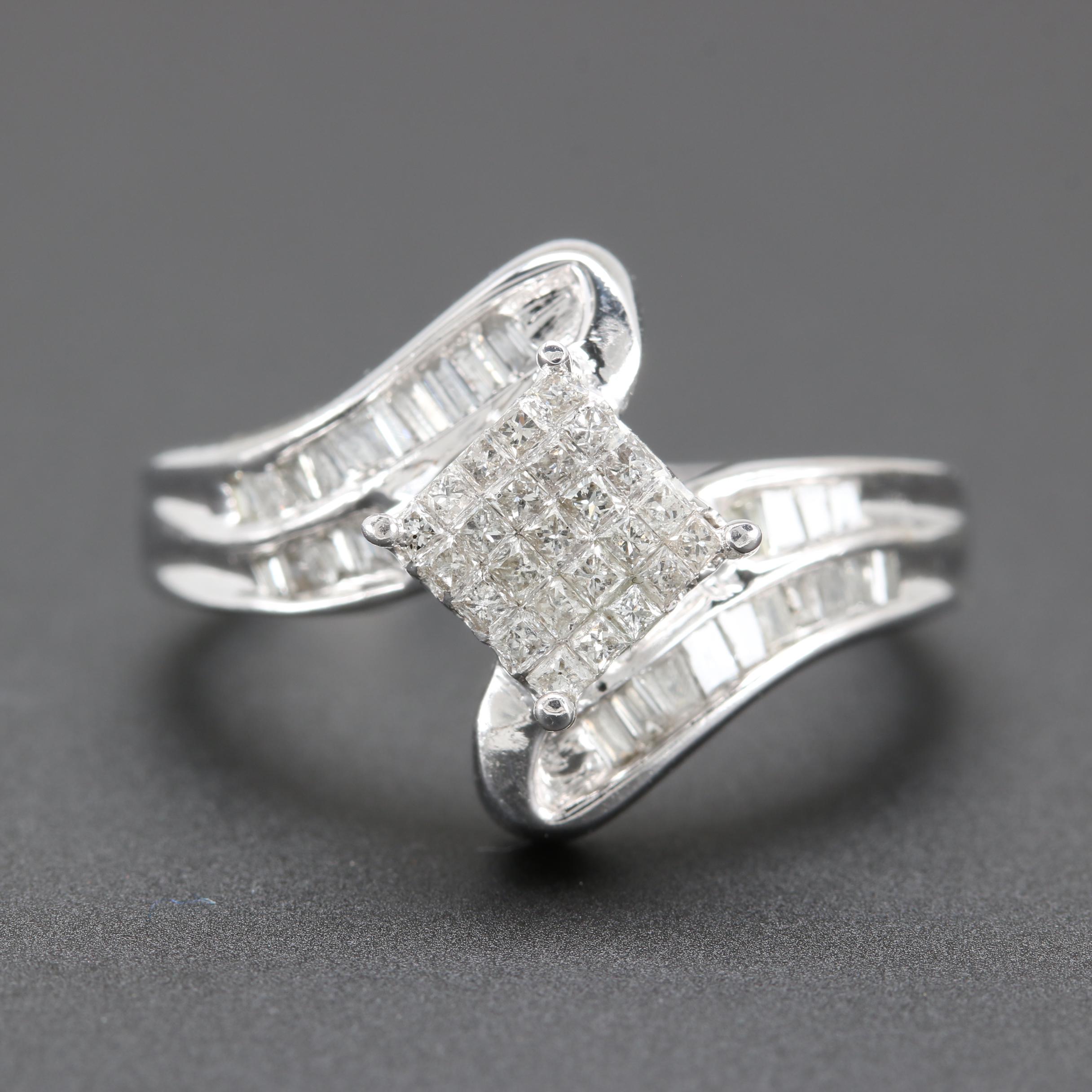 14K White Gold Diamond Ring