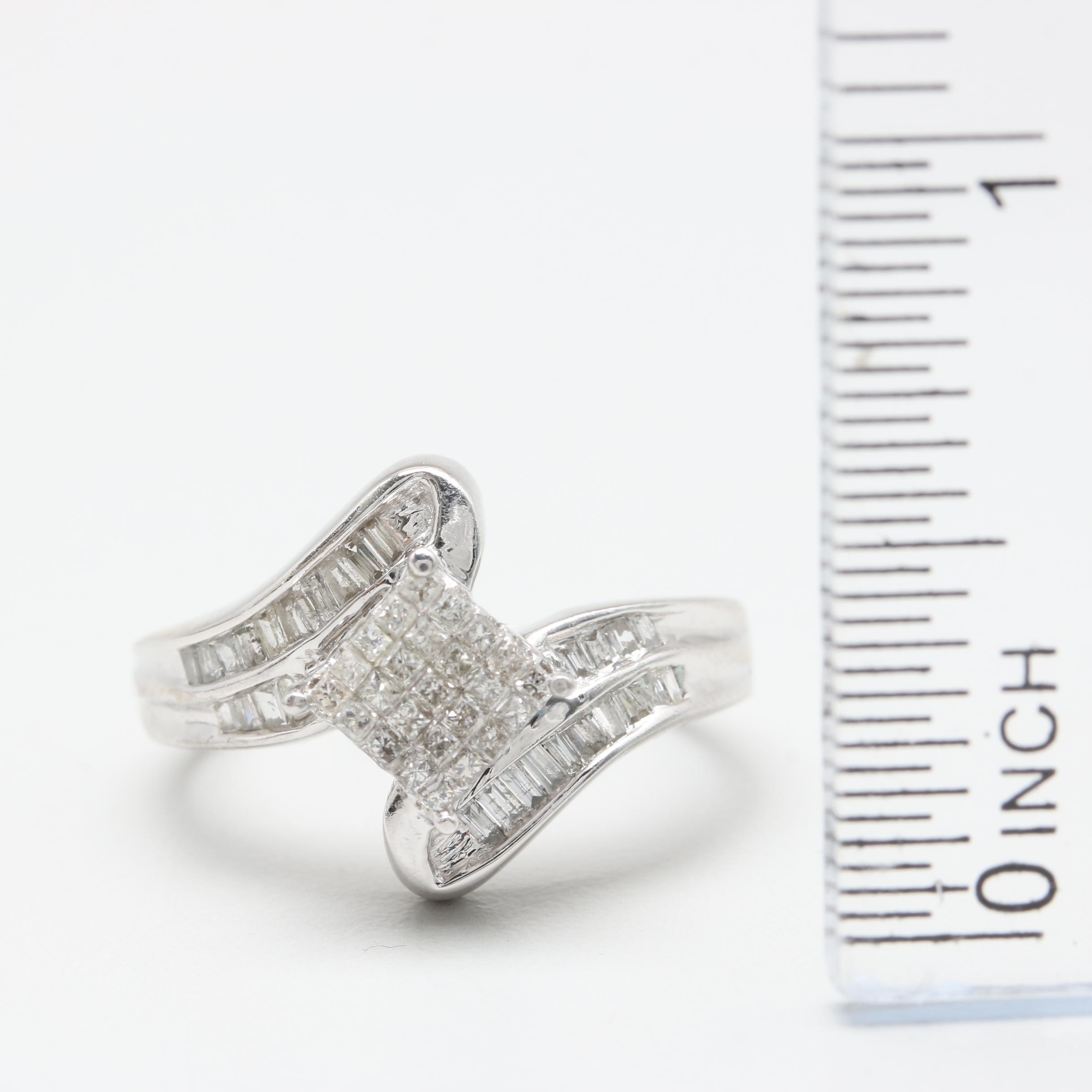 14K White Gold Diamond Ring