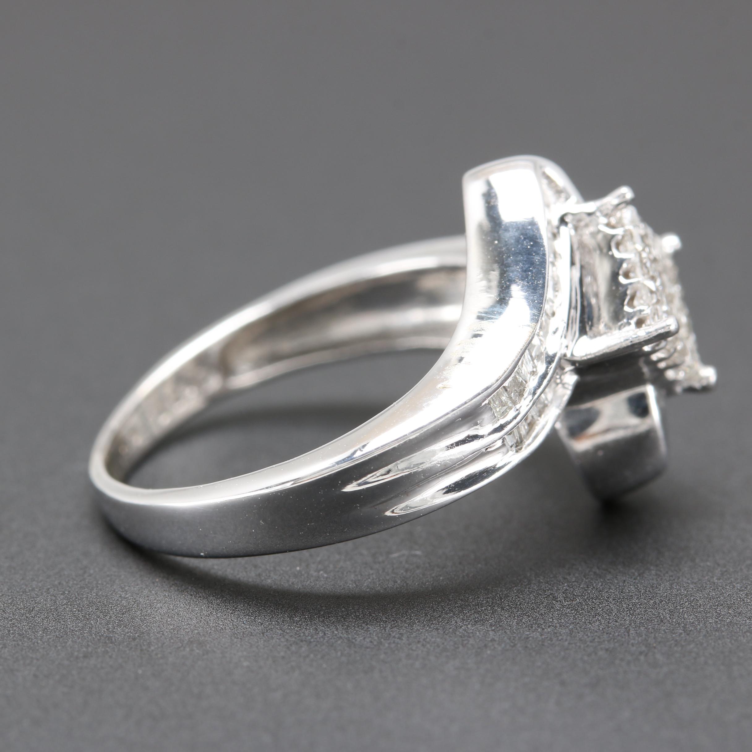 14K White Gold Diamond Ring