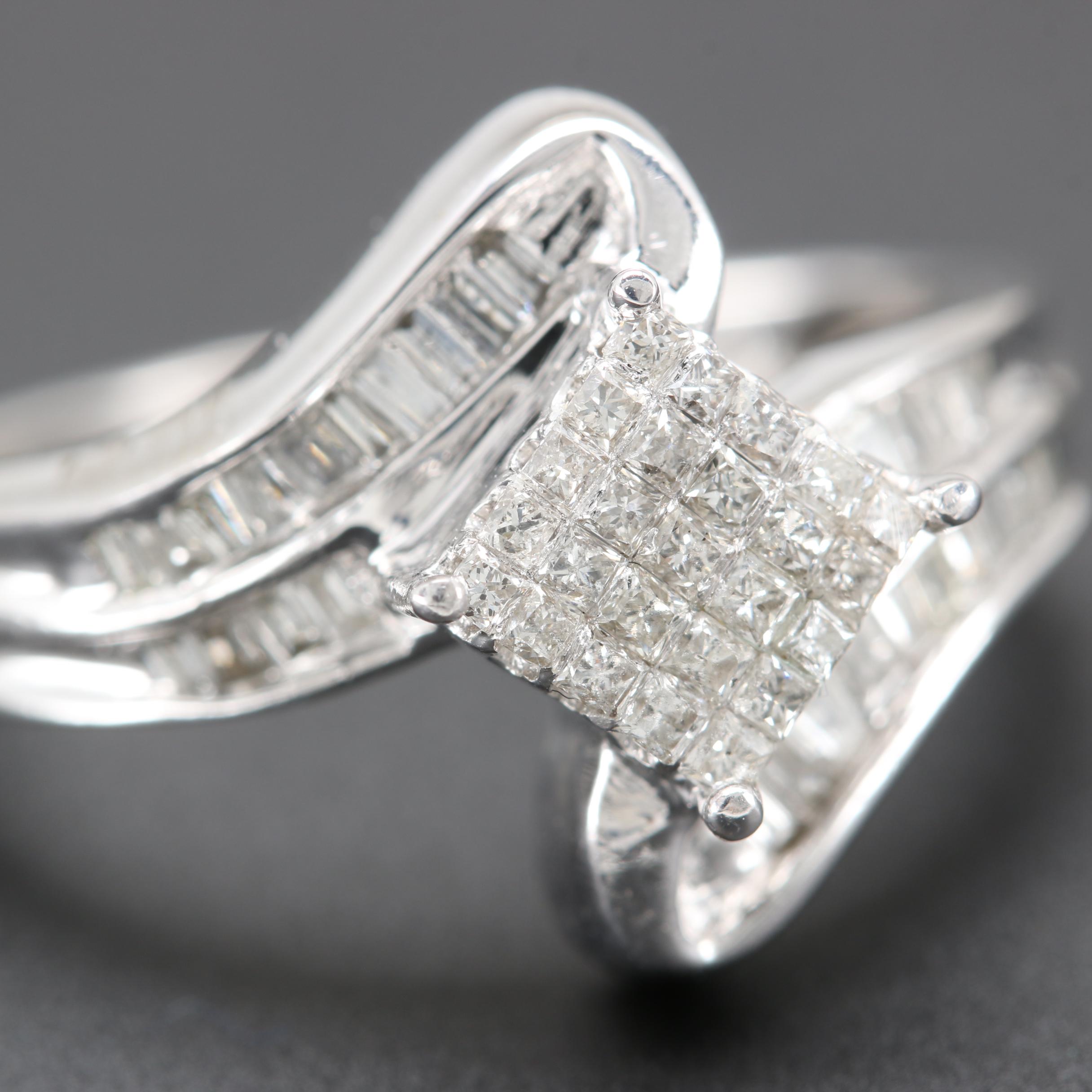 14K White Gold Diamond Ring