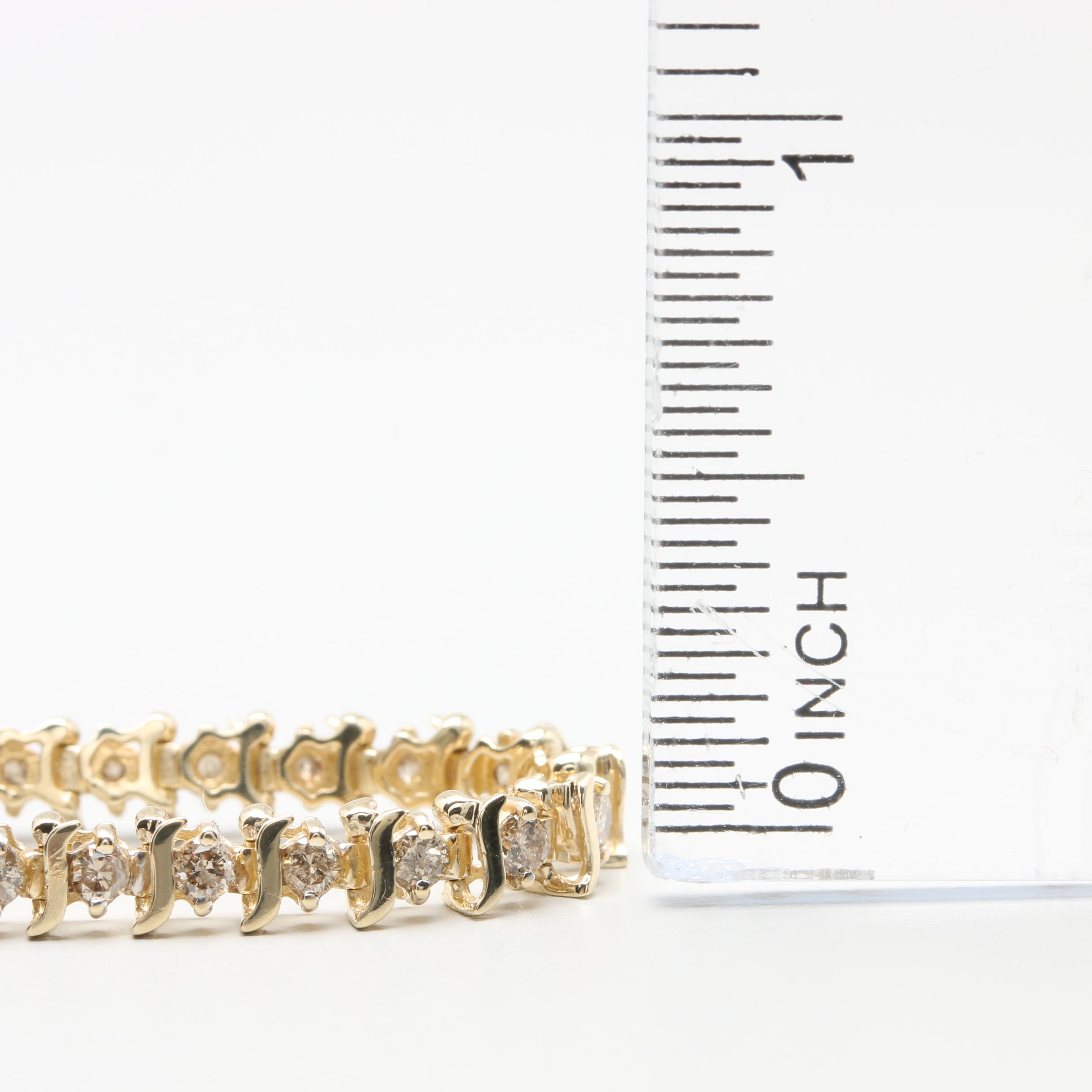 10K Yellow Gold 1.83 CTW Diamond Tennis Bracelet