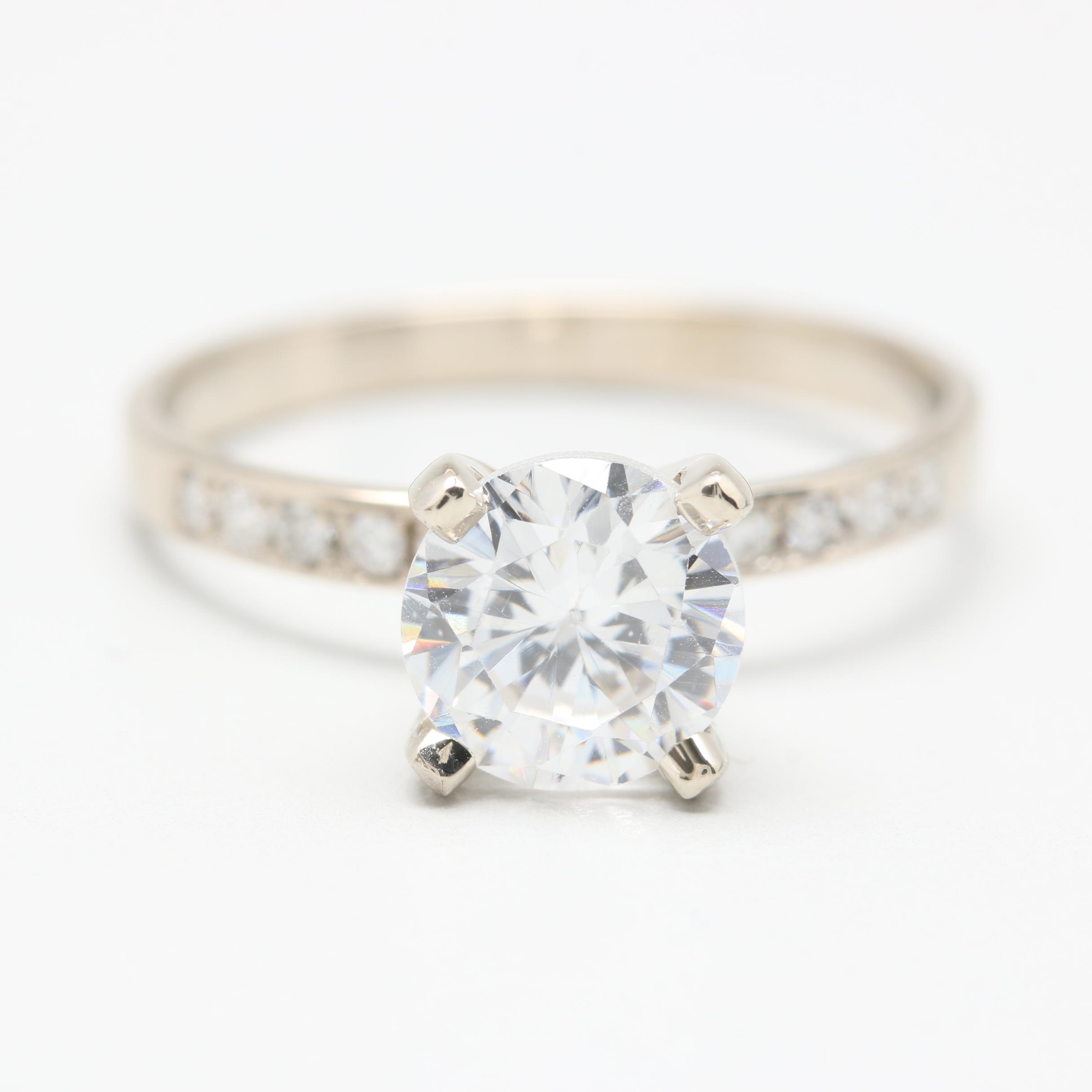 14K White Gold Diamond Semi Mount