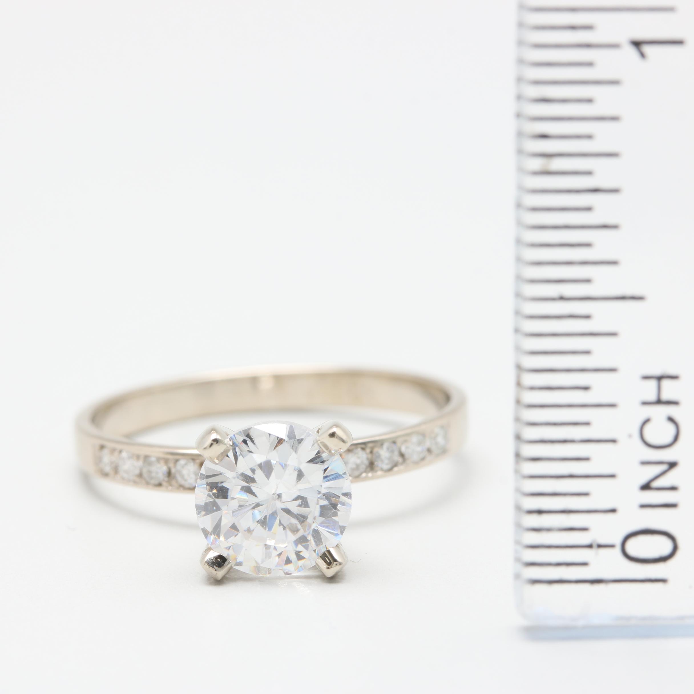 14K White Gold Diamond Semi Mount