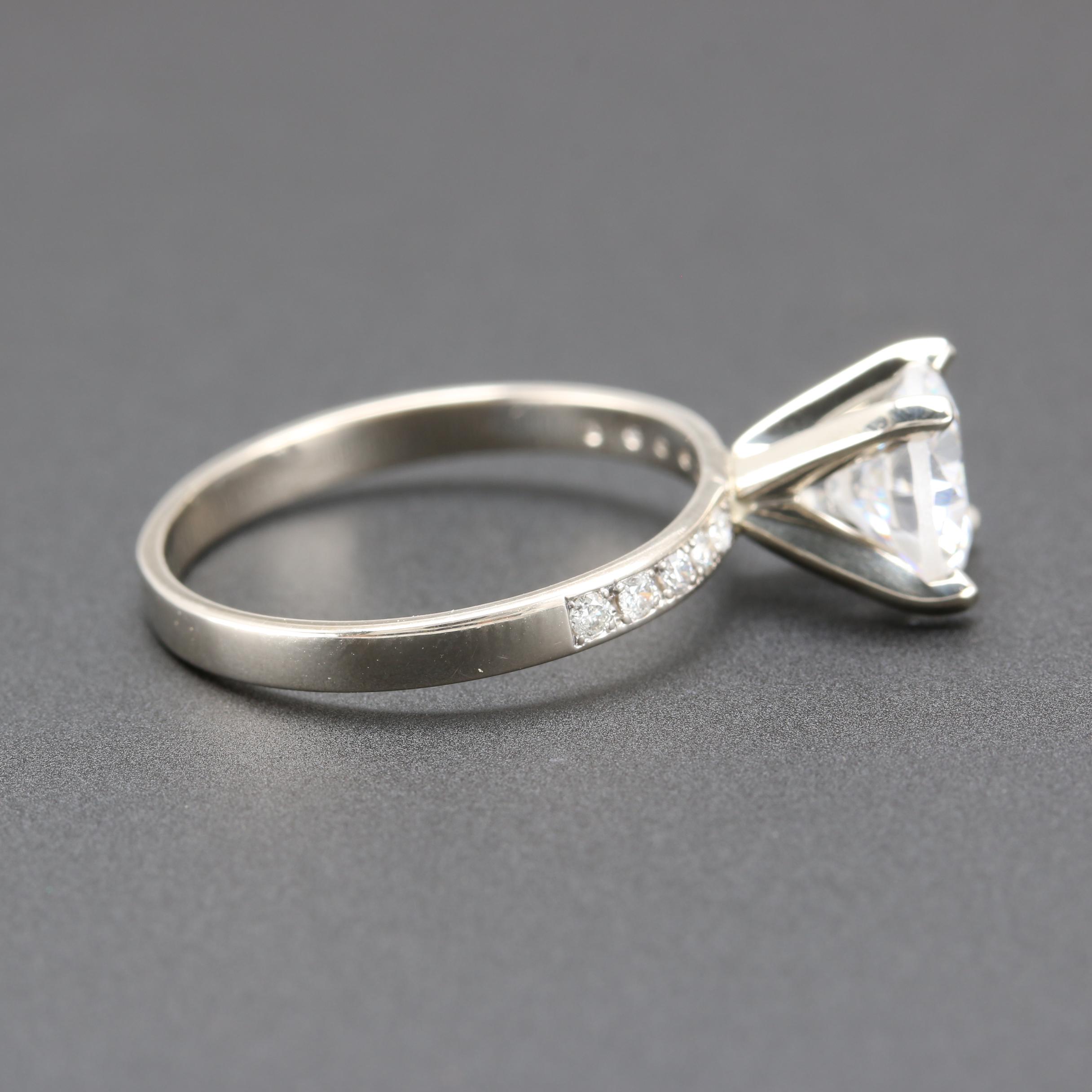 14K White Gold Diamond Semi Mount