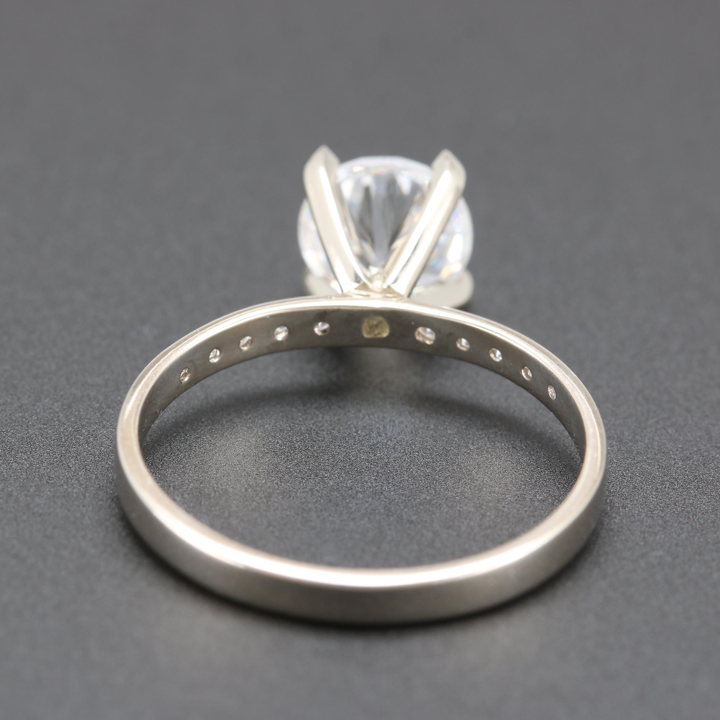 14K White Gold Diamond Semi Mount
