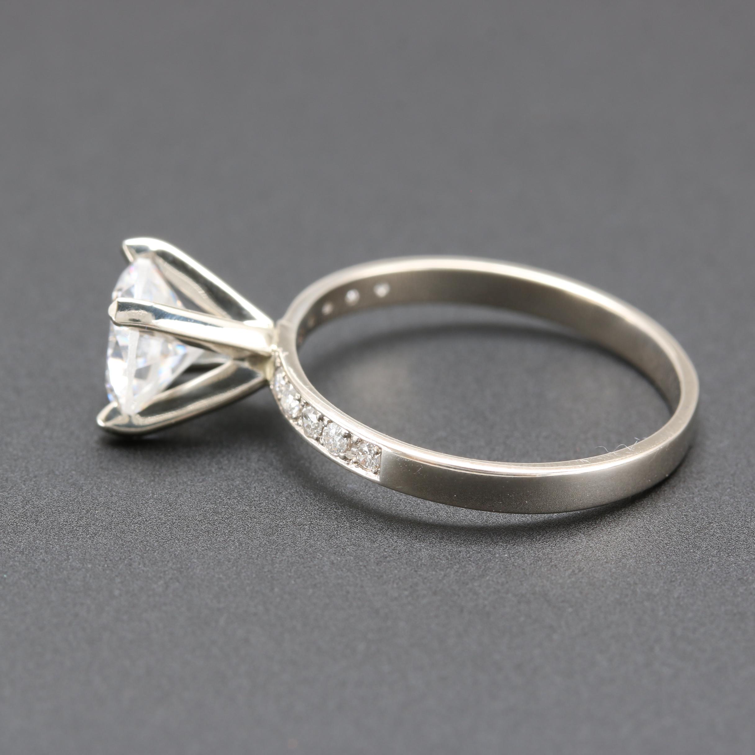 14K White Gold Diamond Semi Mount