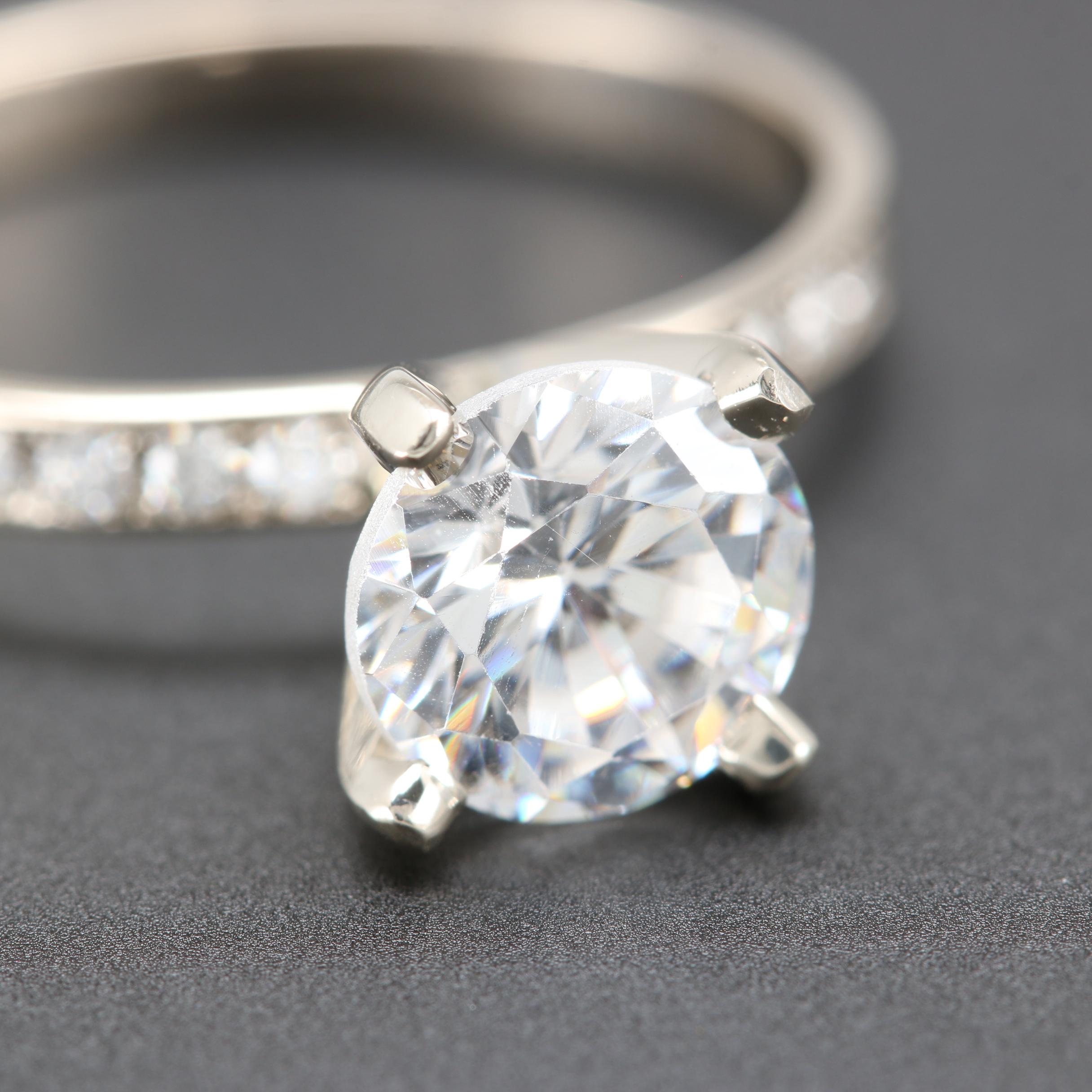 14K White Gold Diamond Semi Mount
