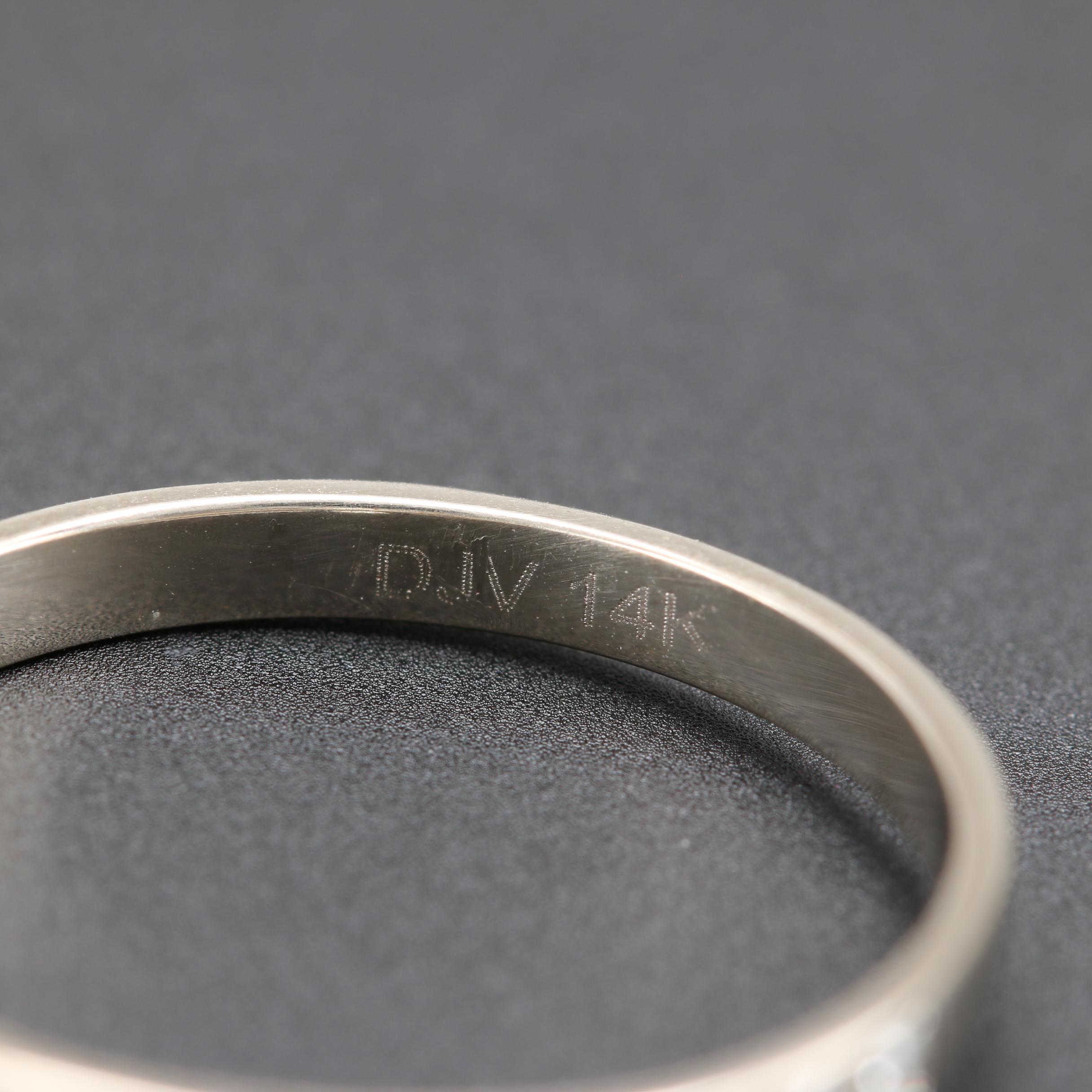 14K White Gold Diamond Semi Mount