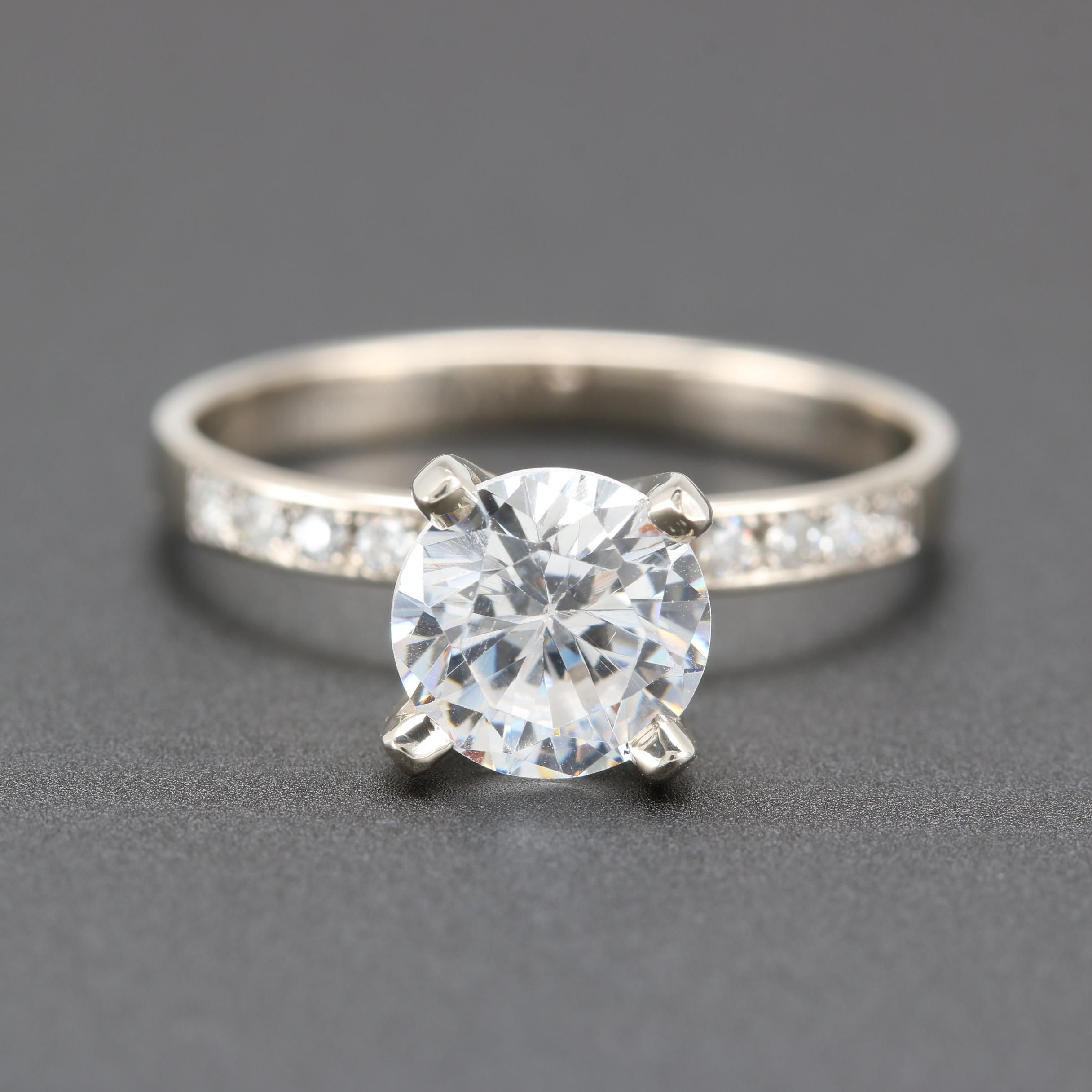 14K White Gold Diamond Semi Mount