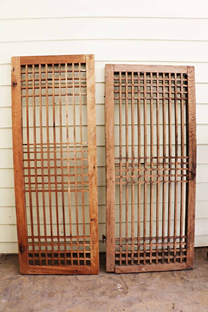 Antique Korean Yi Dynasty Pine Wood Window Shutters
